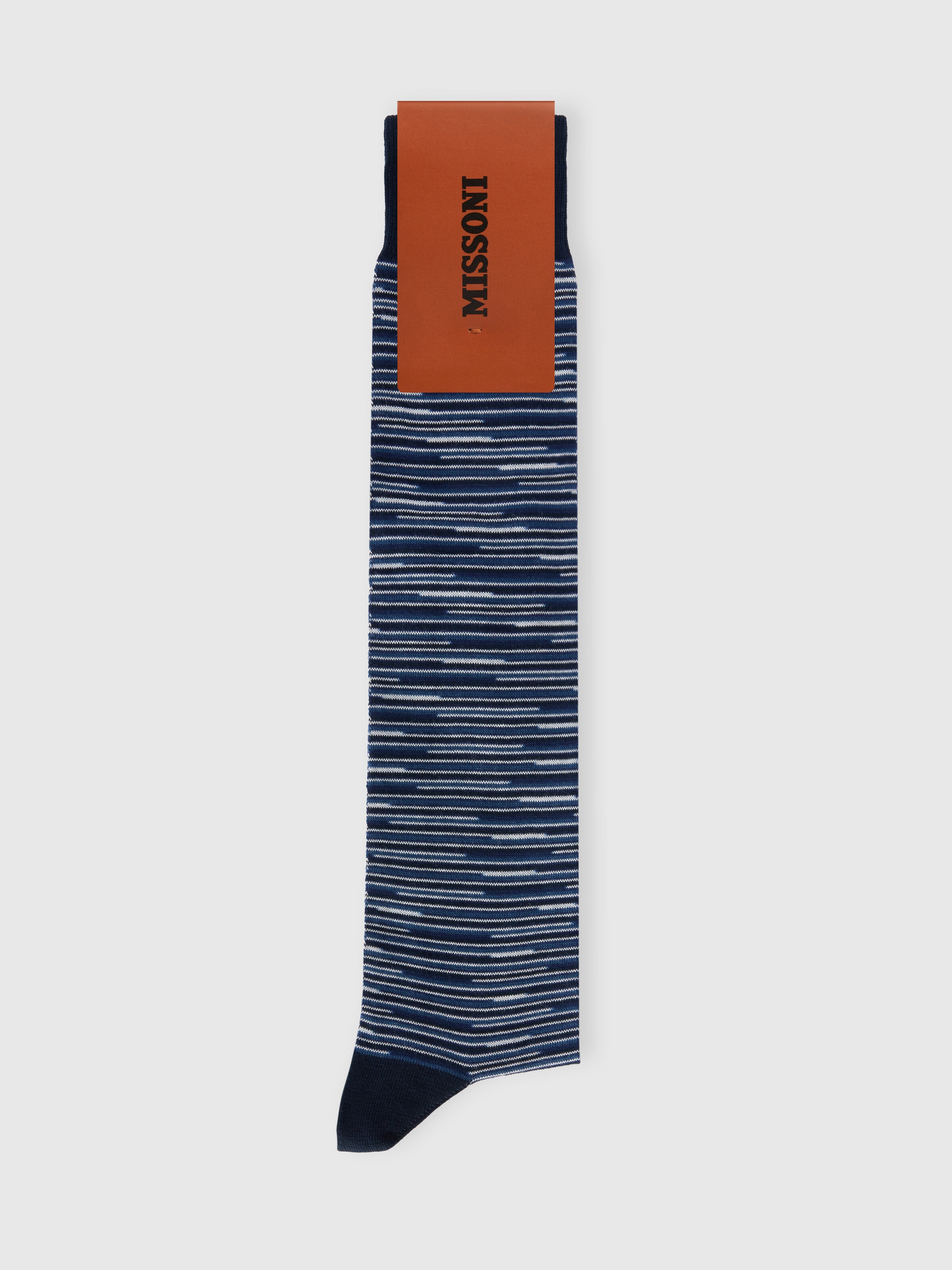 Long flame-patterned cotton-blend socks, Multicoloured  - 1