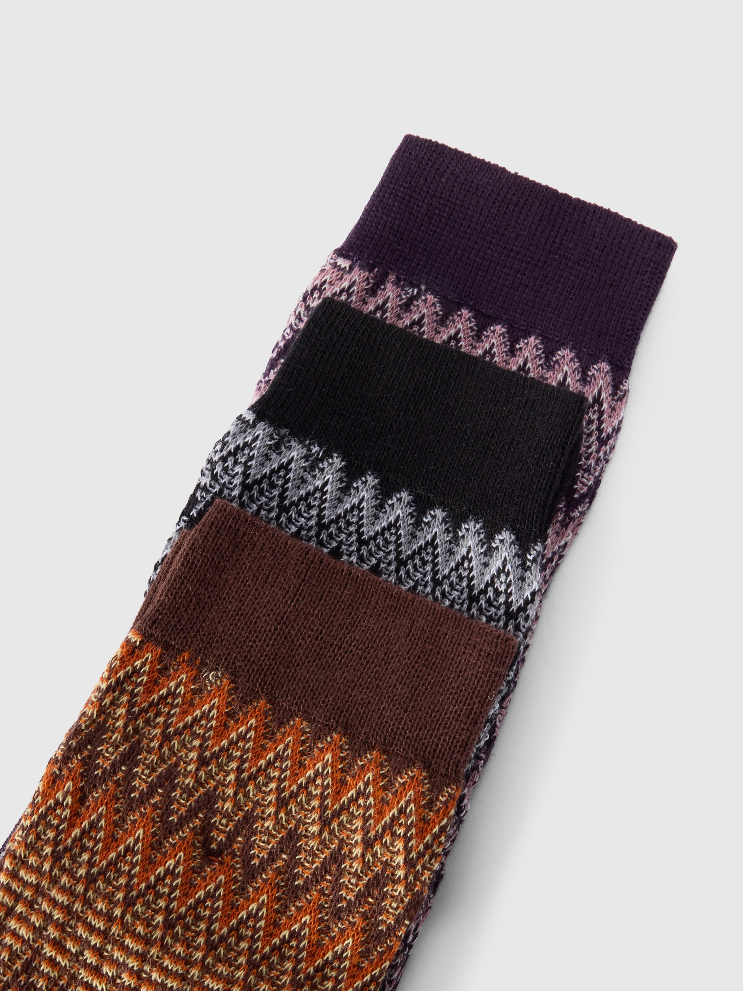 Set di tre calzini corti in misto cotone, Multicolore  - 1