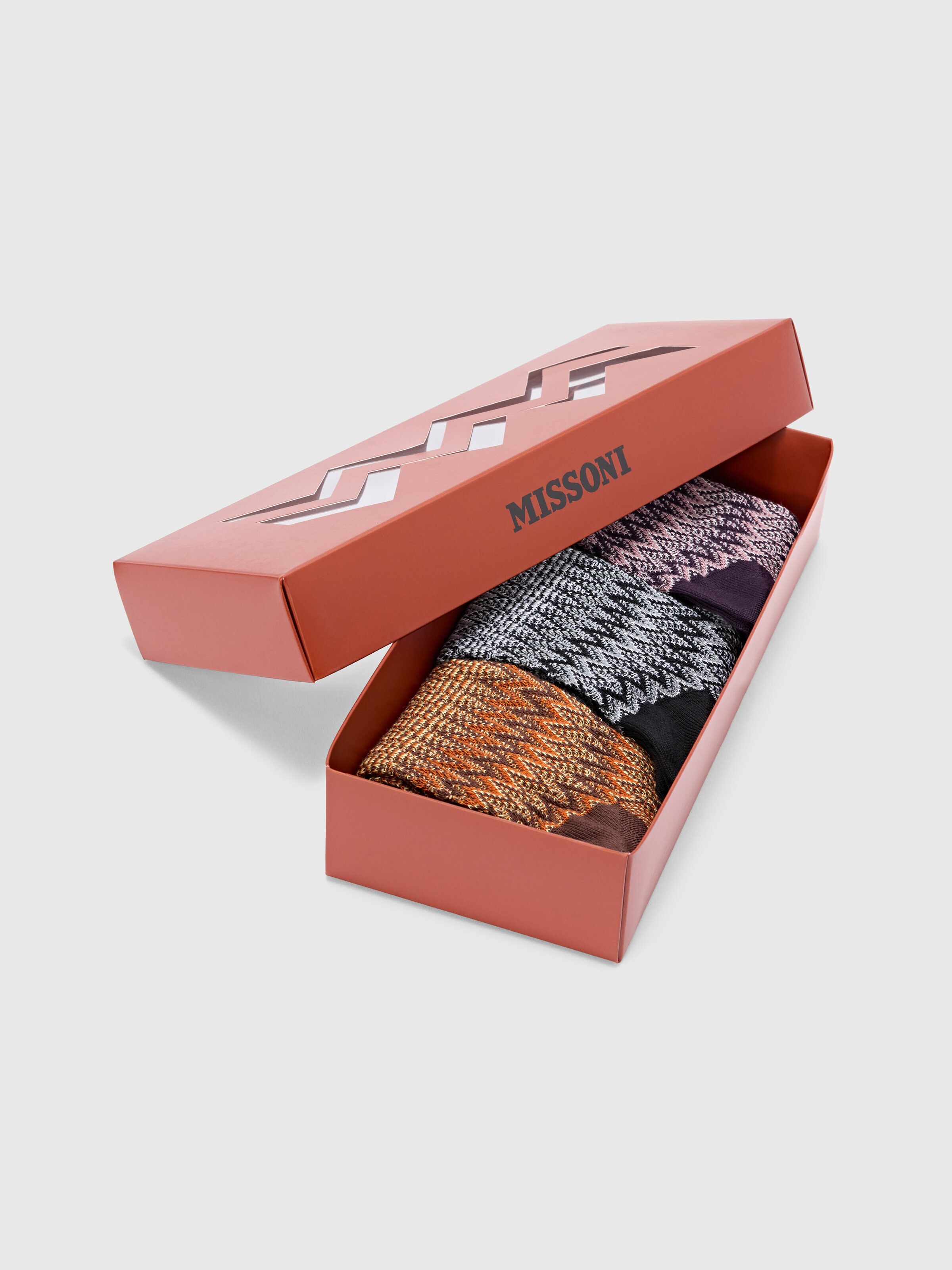 Set di tre calzini corti in misto cotone, Multicolore  - 2