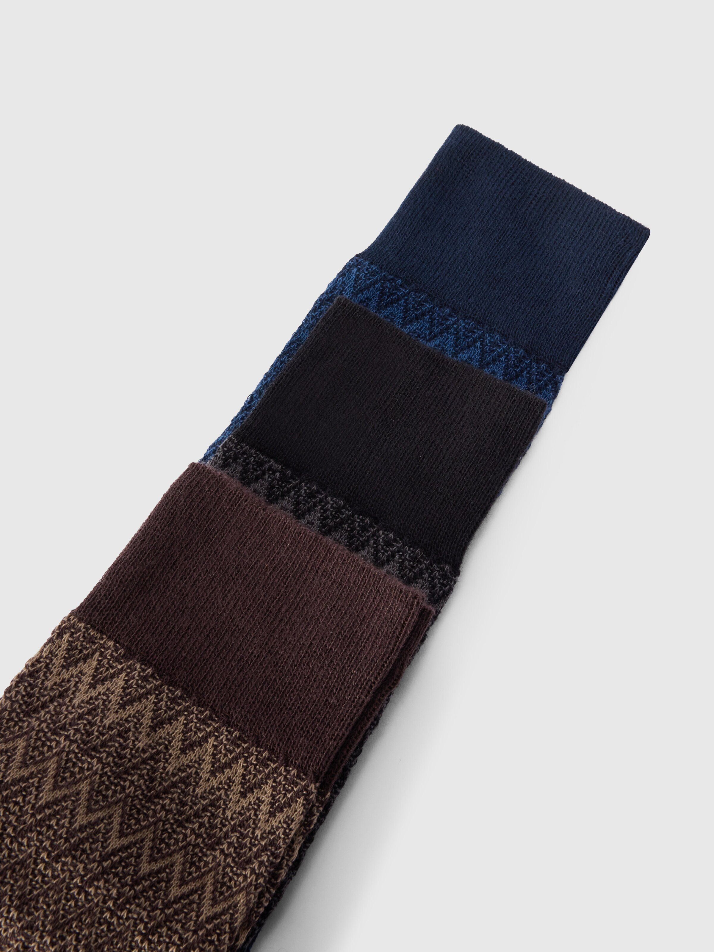 Set of three mid-length socks in a cotton blend, Multicoloured  - 1