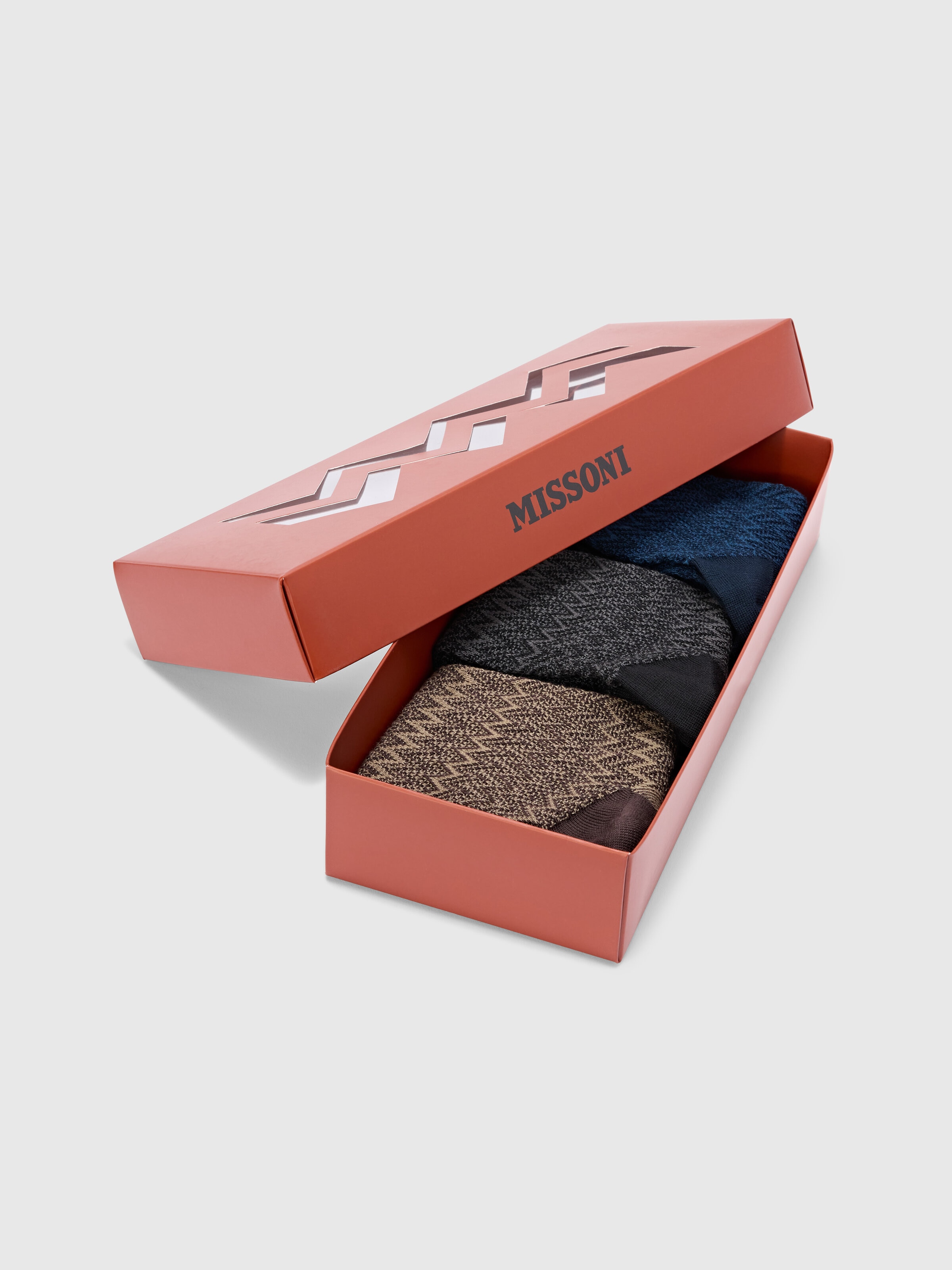 Set of three mid-length socks in a cotton blend, Multicoloured  - 2