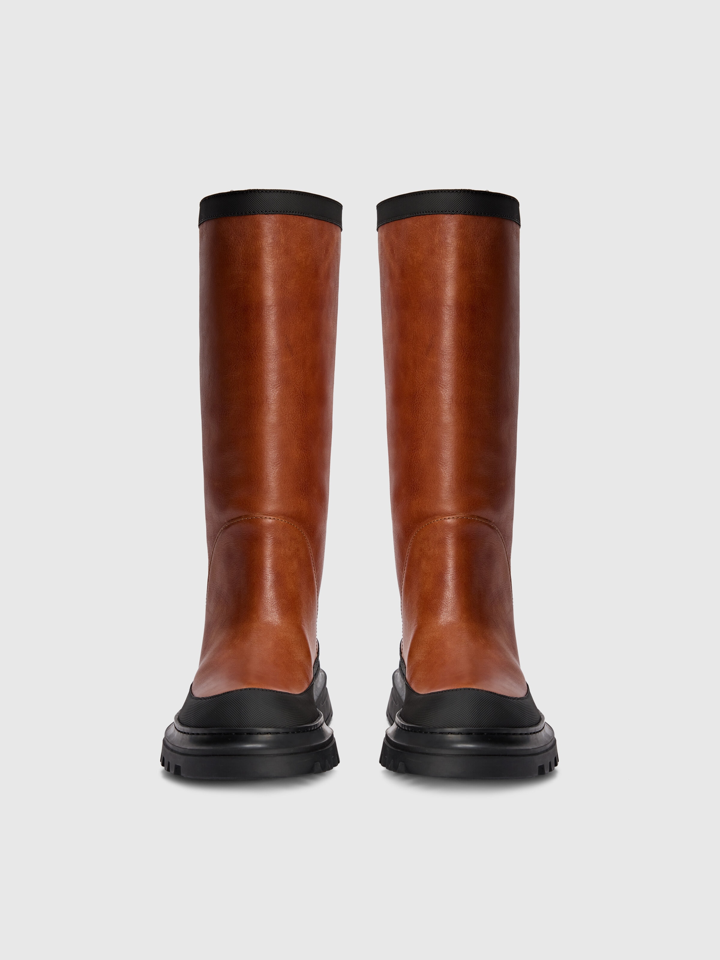 Leather half-calf boots, Brown - 2