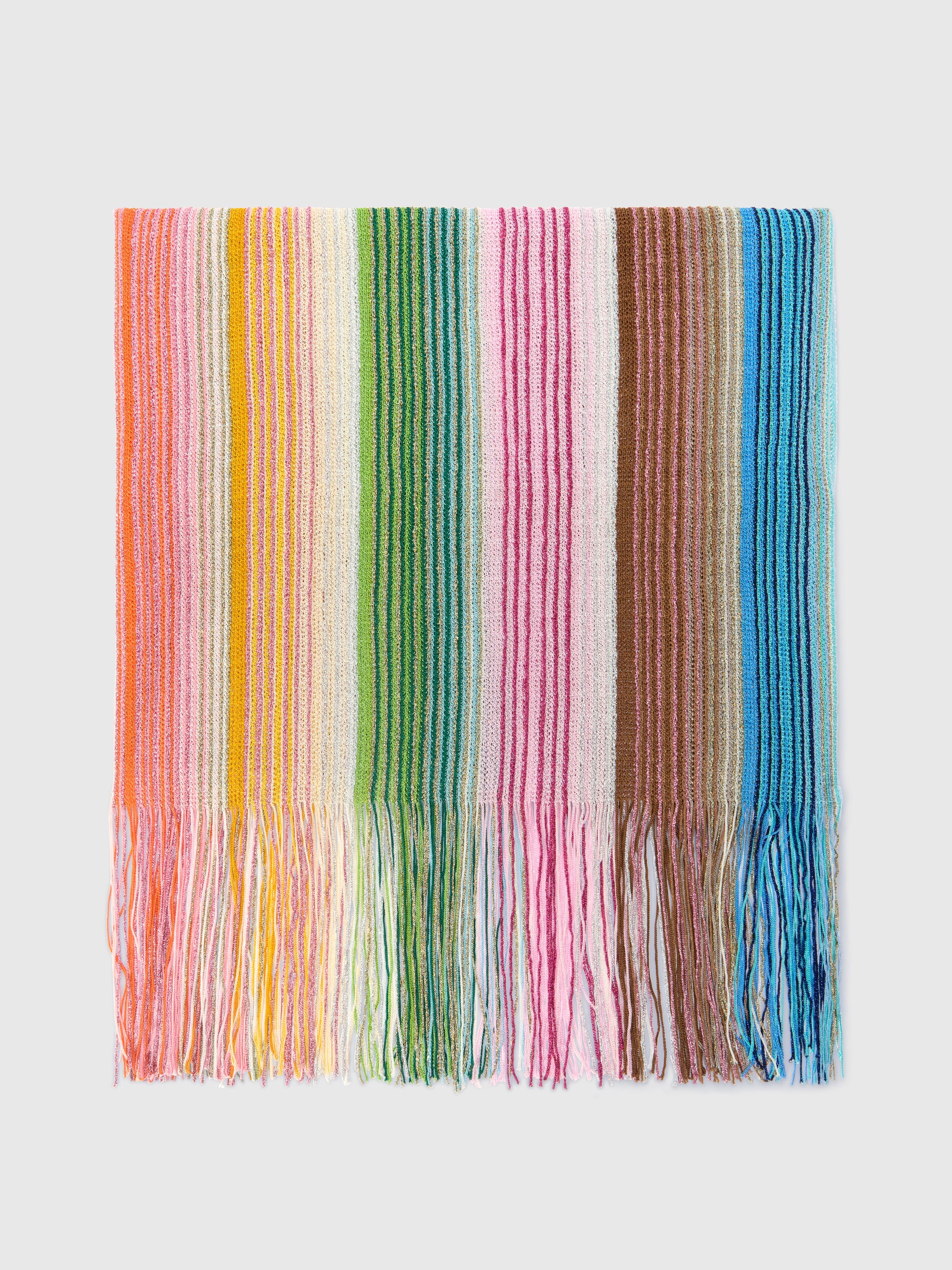 Striped viscose-blend scarf with fringes Multicoloured | Missoni