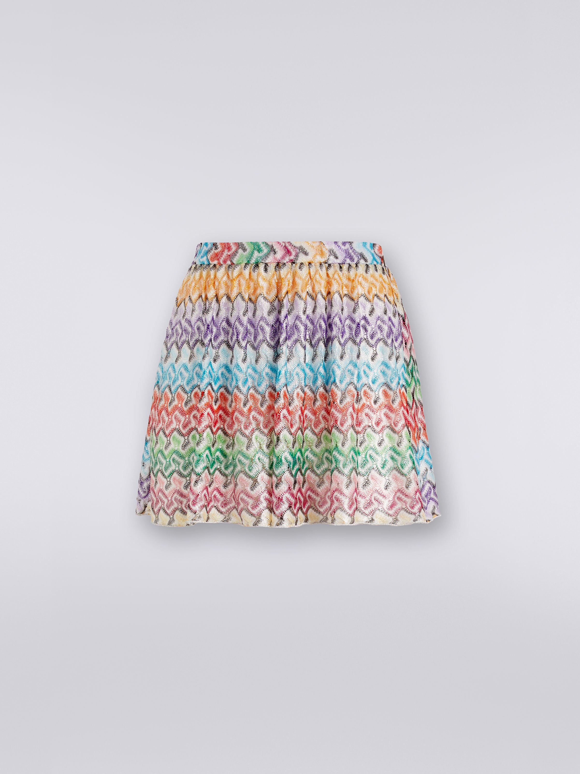 Lace-effect viscose knit cover up shorts, Multicoloured - 0