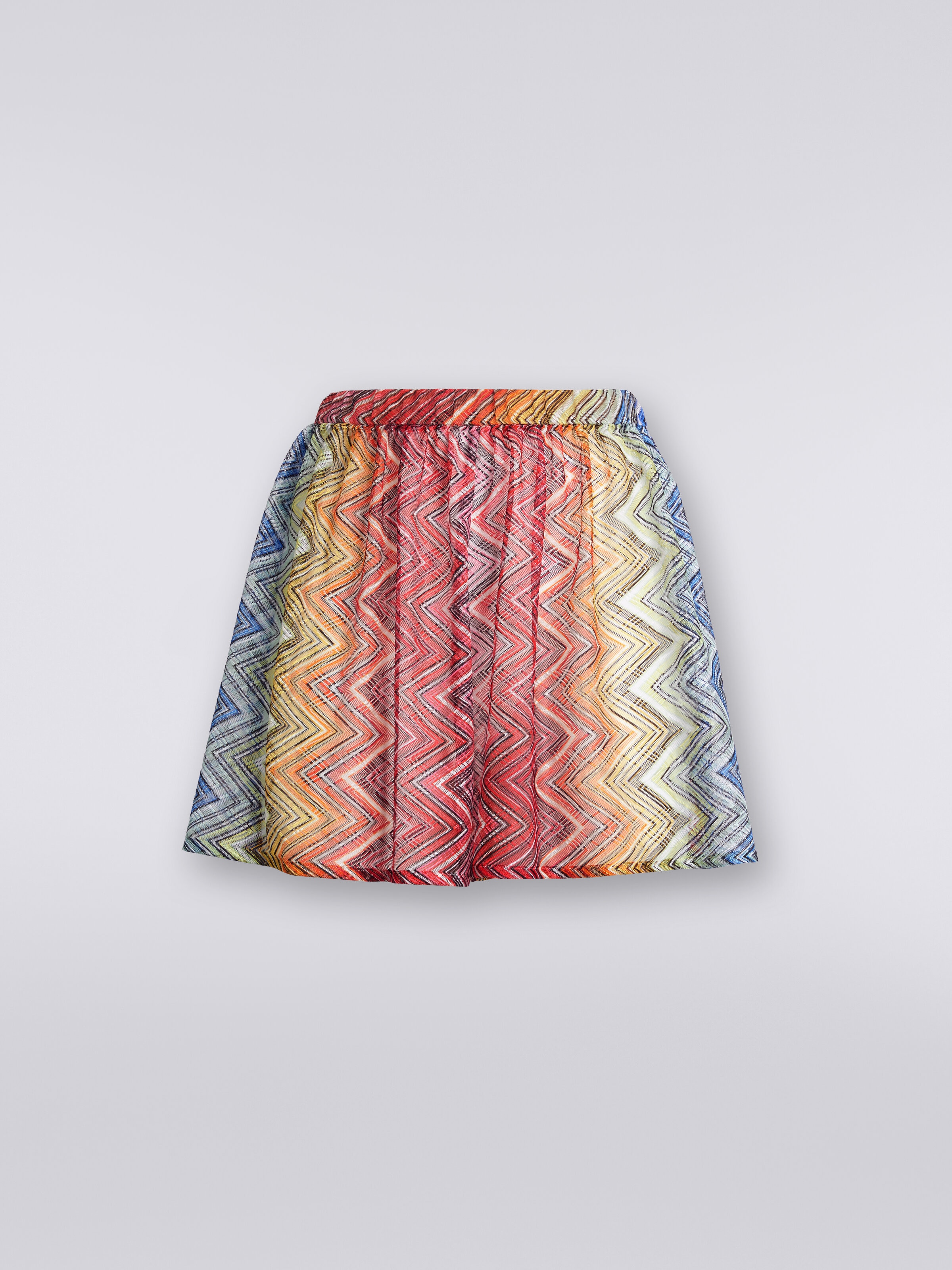 Short de bain en tissu à imprimé à zig zag, Multicolore  - 0