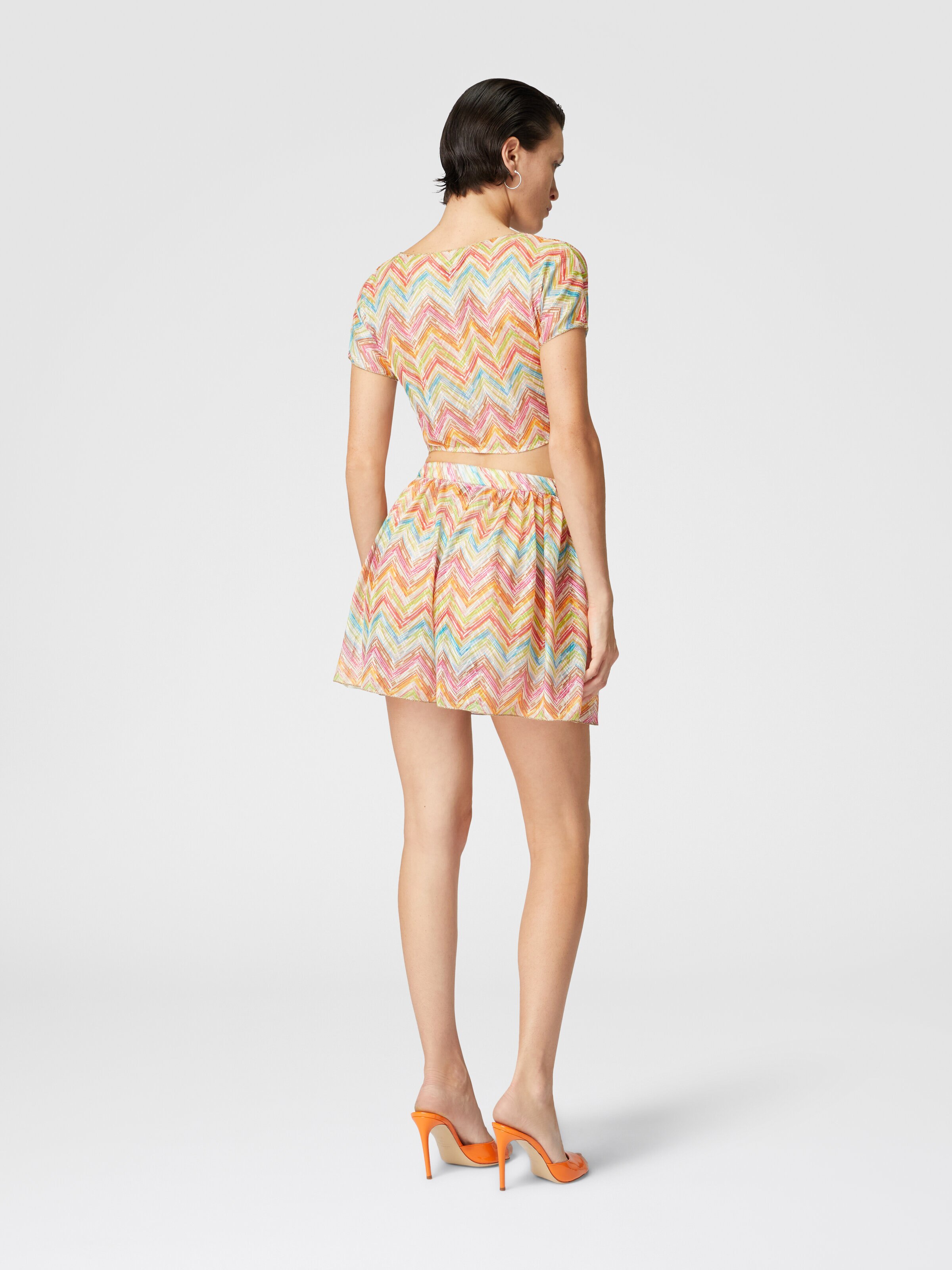 Printed tulle cover-up shorts, Multicoloured  - 2