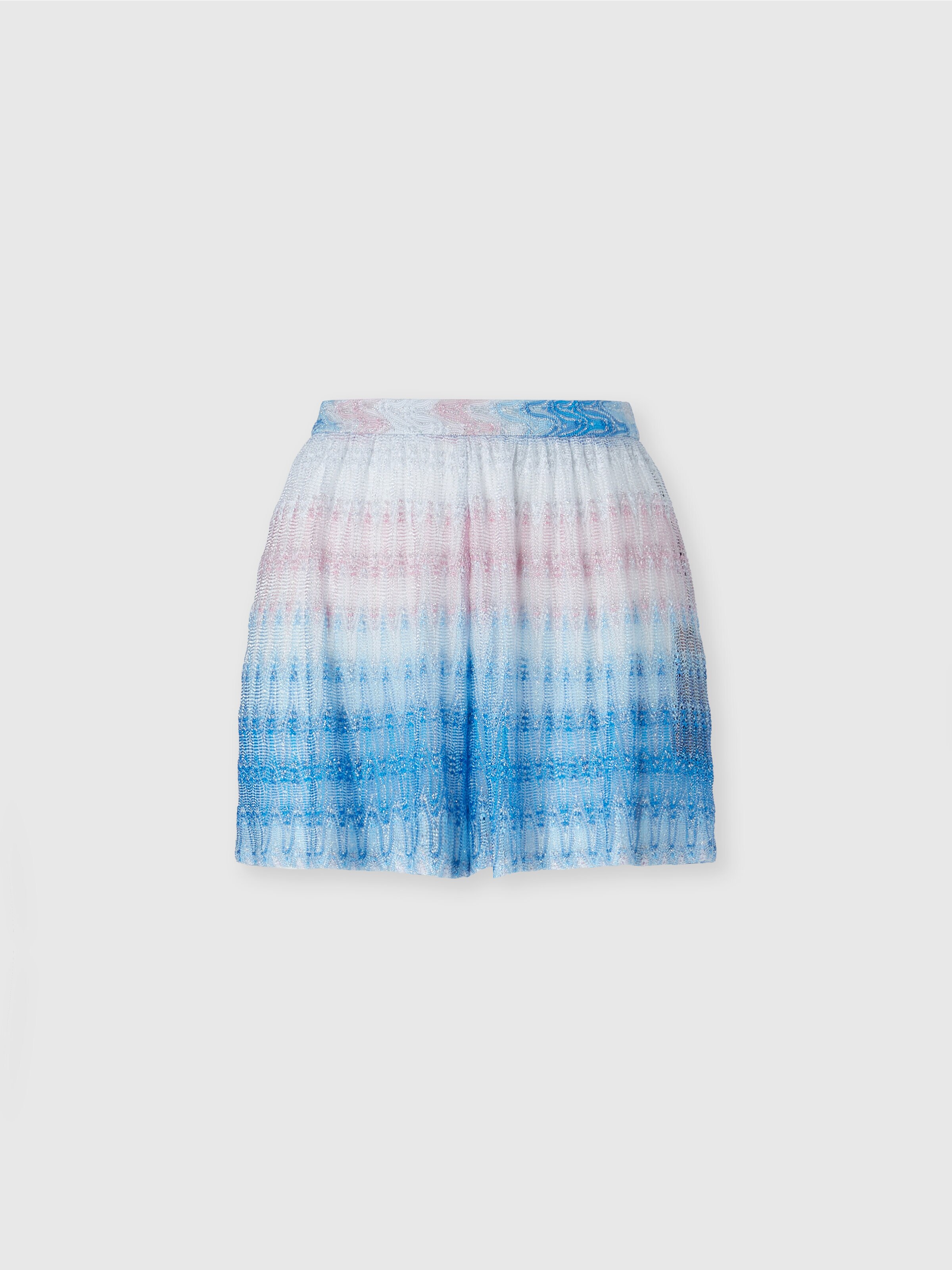 Lace shorts with iconic zig zag pattern, Blue & Pink   - 0