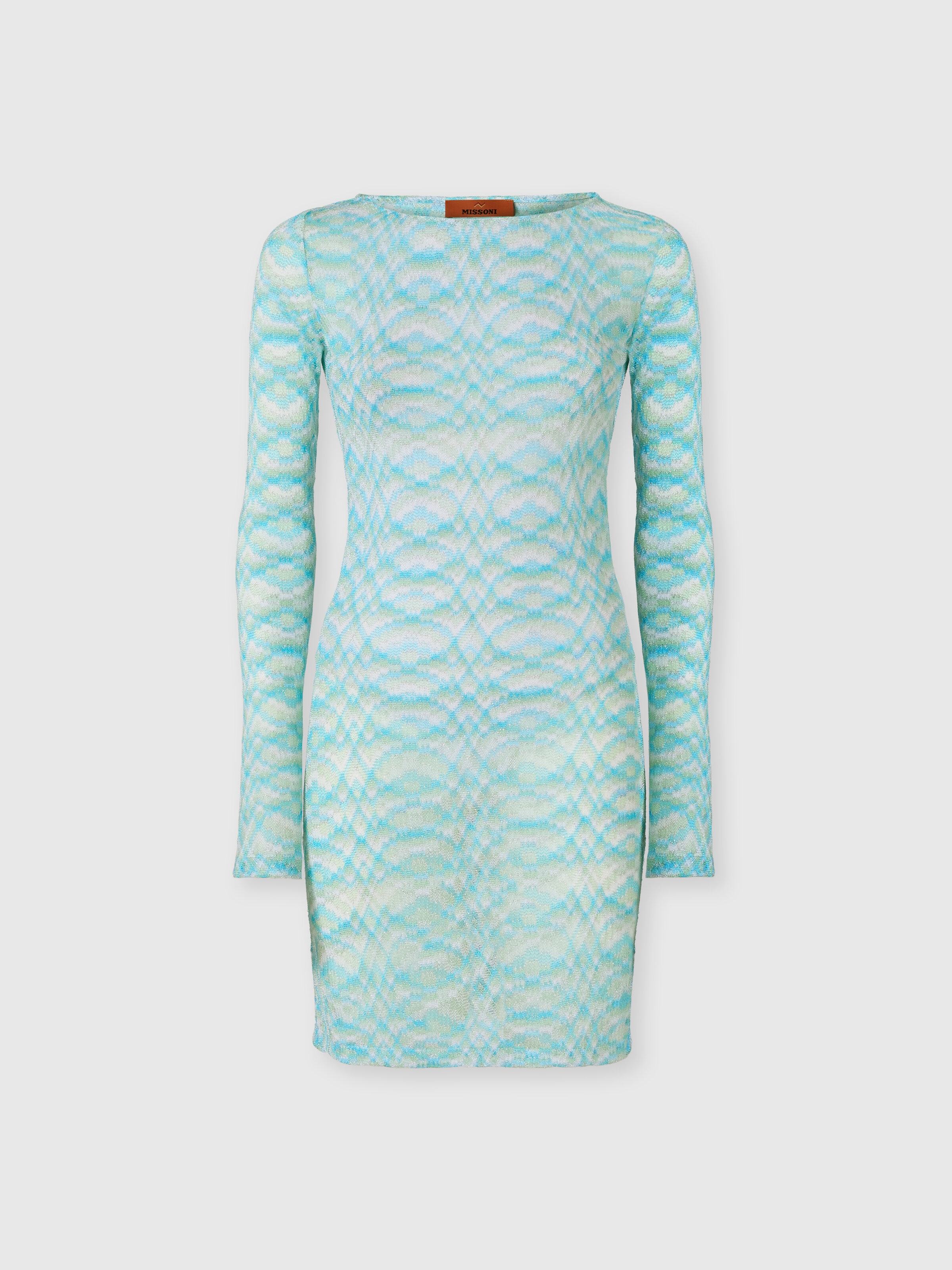 missoni bodycon dress Shaded Viscose Lamé Mini White & Light Blue 41.75in / 106.0cm