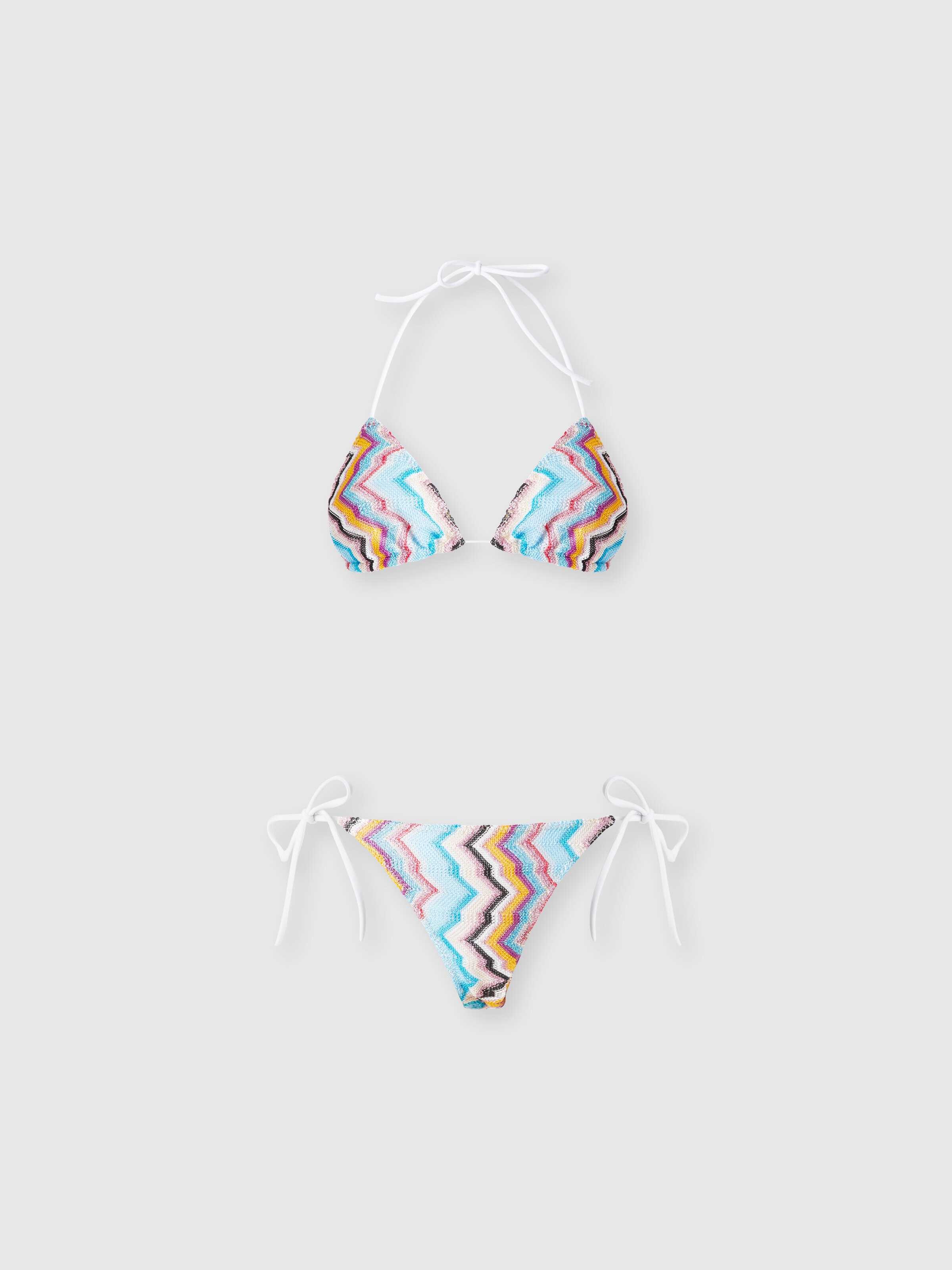 Bikini classico in viscosa e lamé, Multicolore  - 0