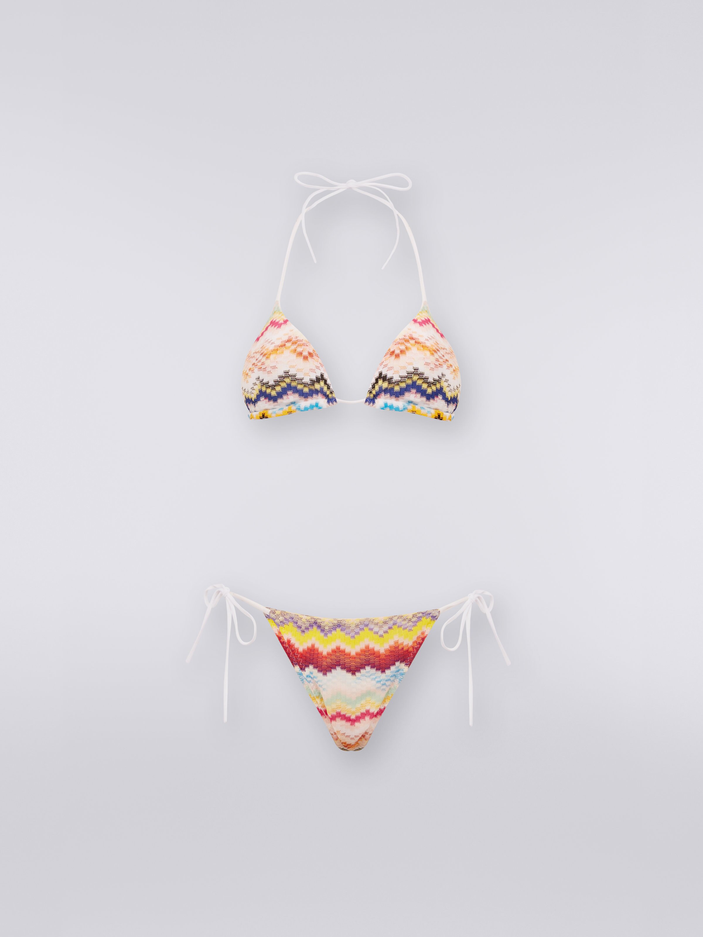 Multicoloured 3D-effect viscose bikini, Multicoloured - 0