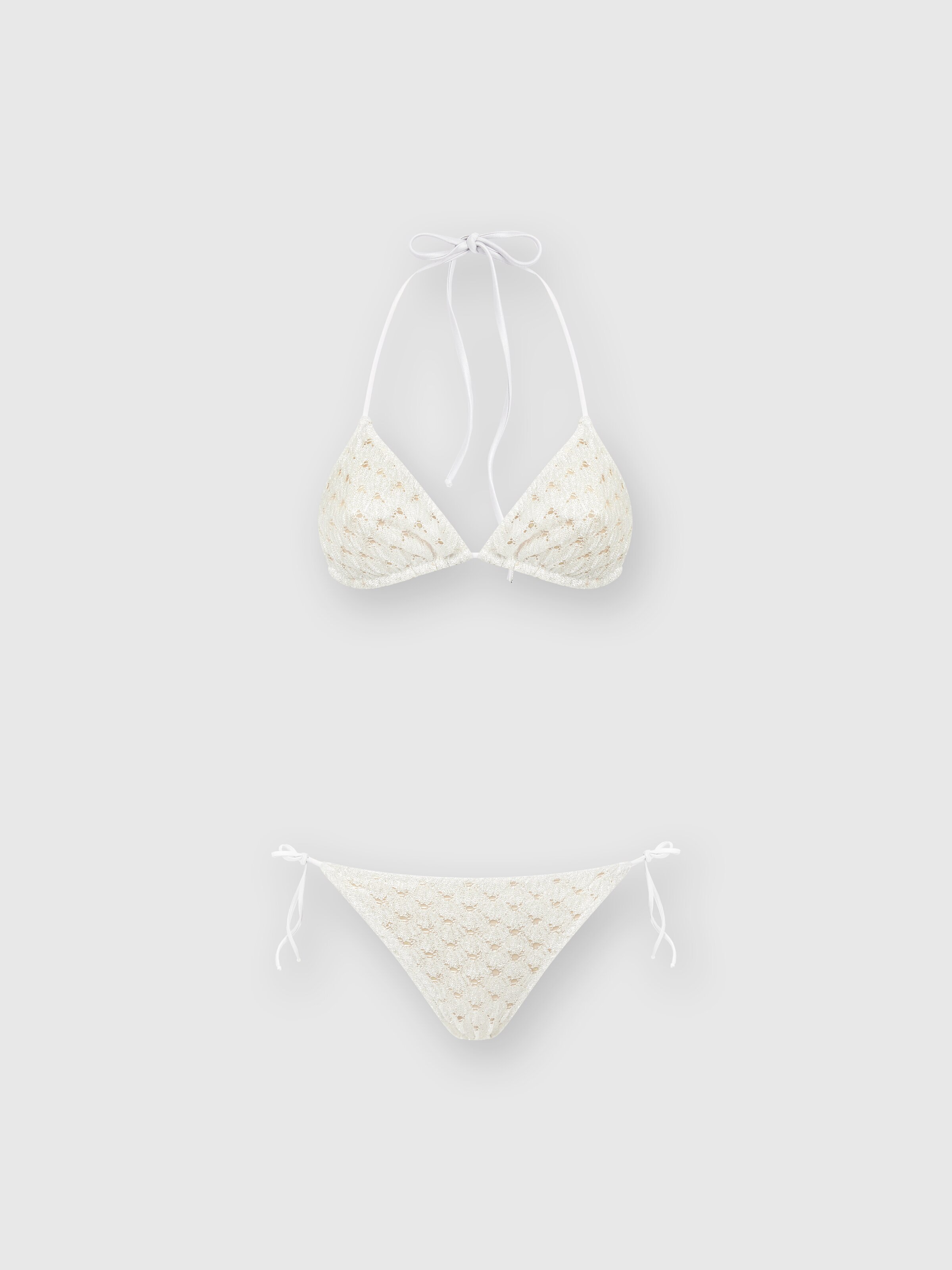 Bikini effetto pizzo con fodera, Bianco  - 0