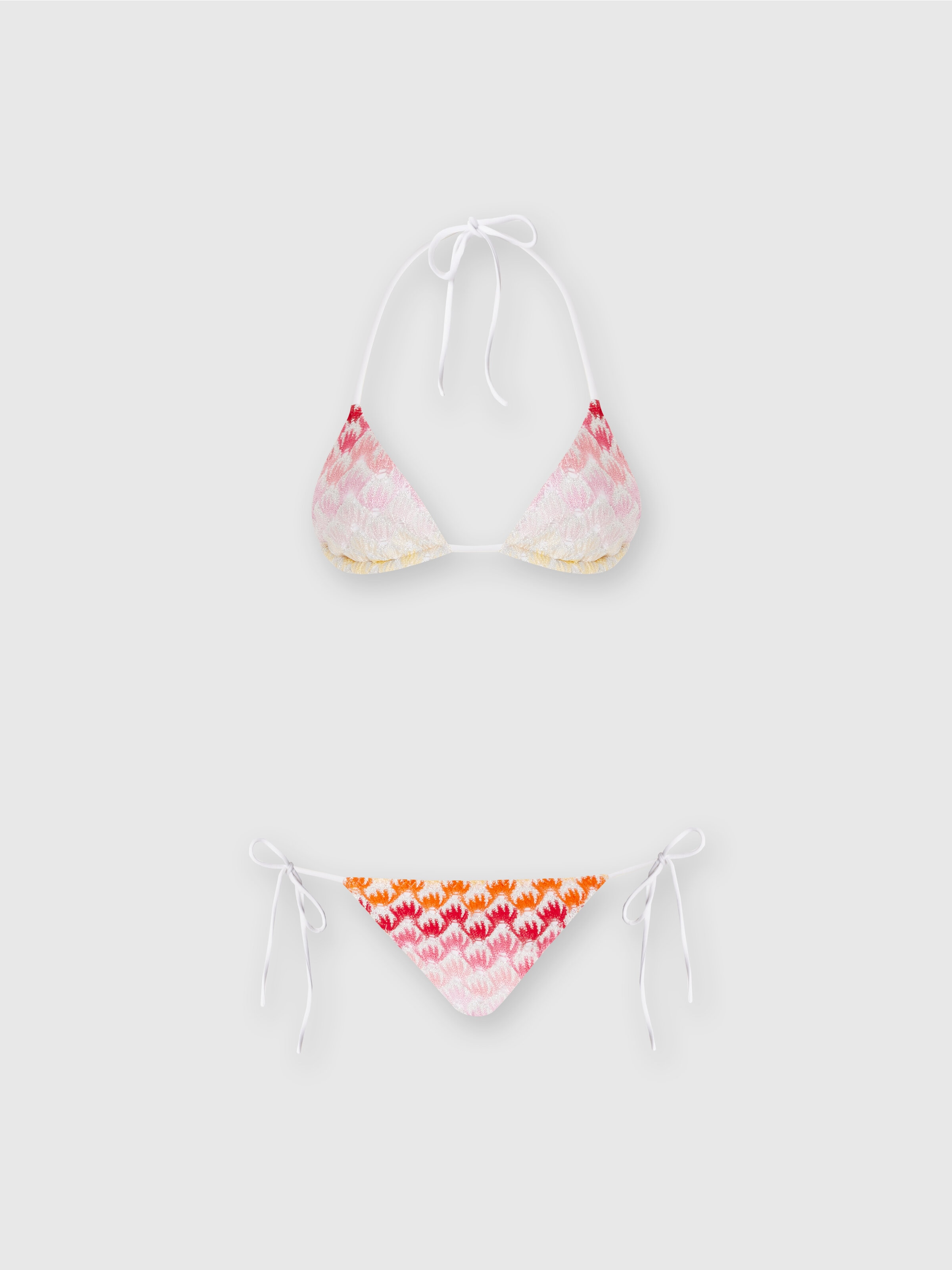 Bikini effet dentelle dégradé avec lurex, Rouge  - 0