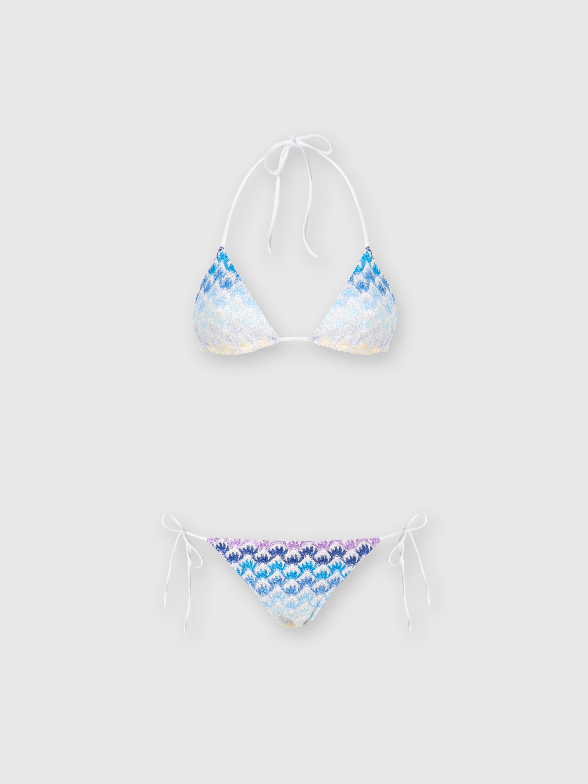 Bikini effet dentelle dégradé avec lurex, Bleu - 0