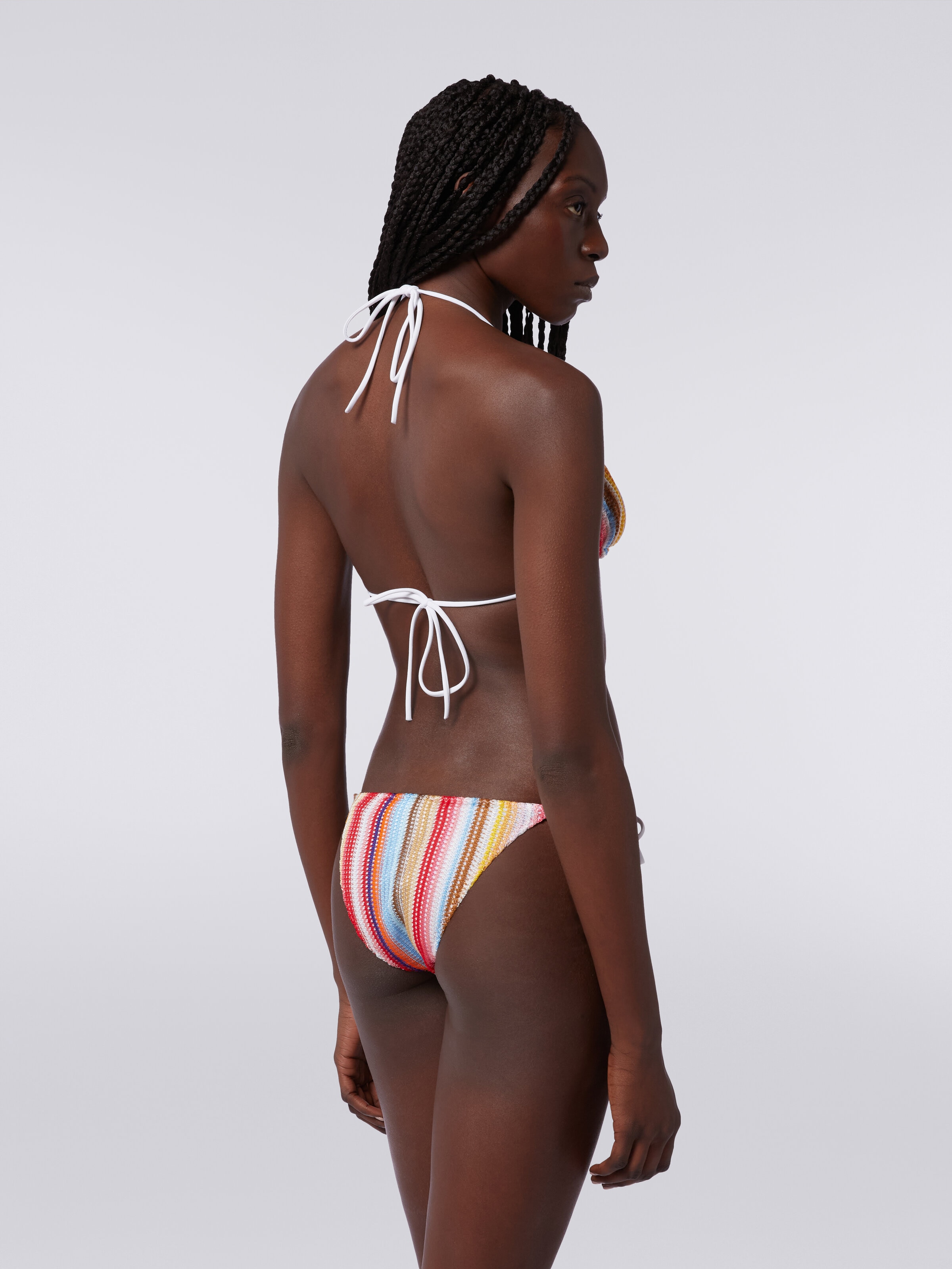 Bikini de ganchillo a rayas, Multicolor  - 3