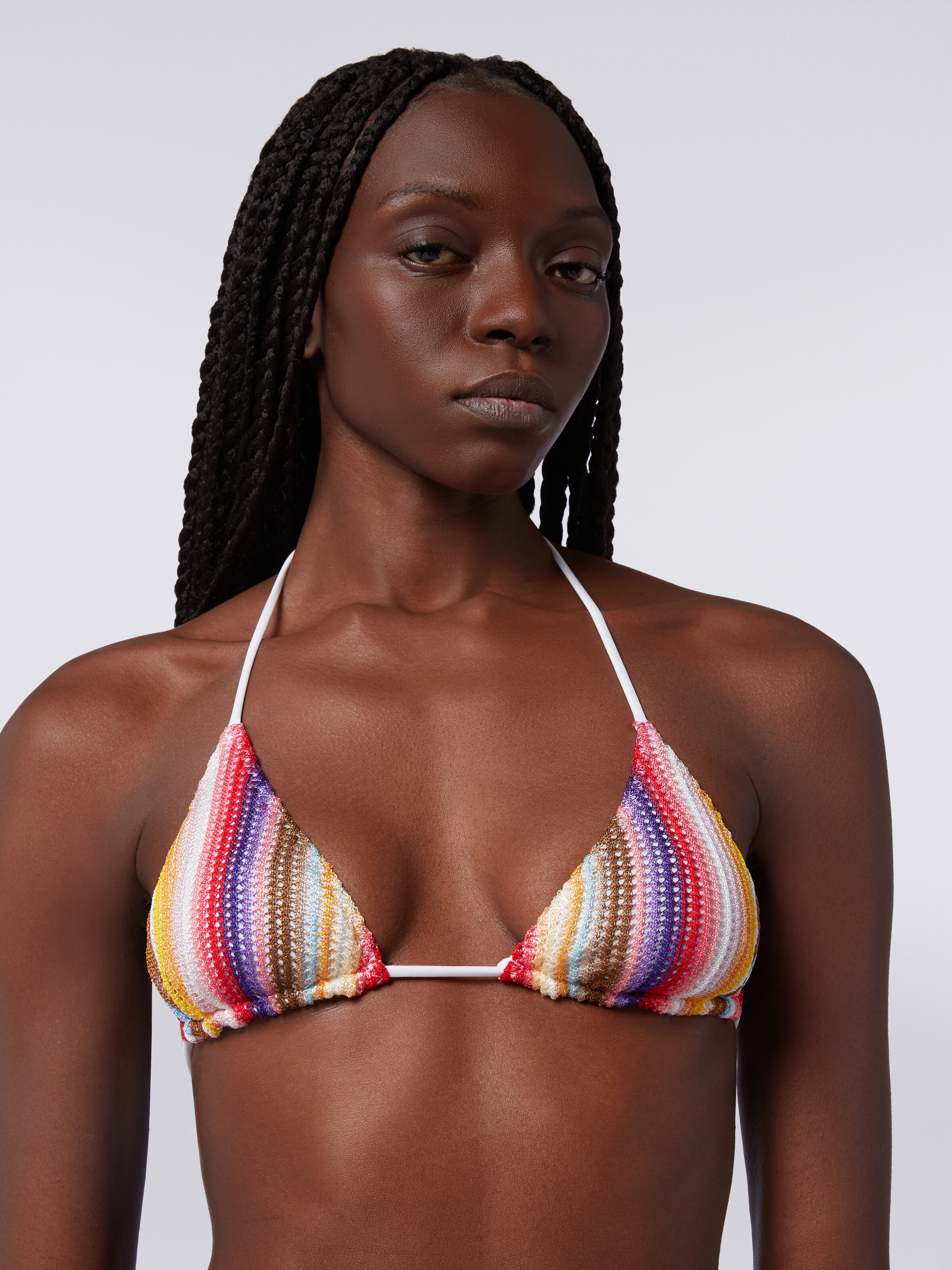 Striped crochet bikini, Multicoloured  - 4