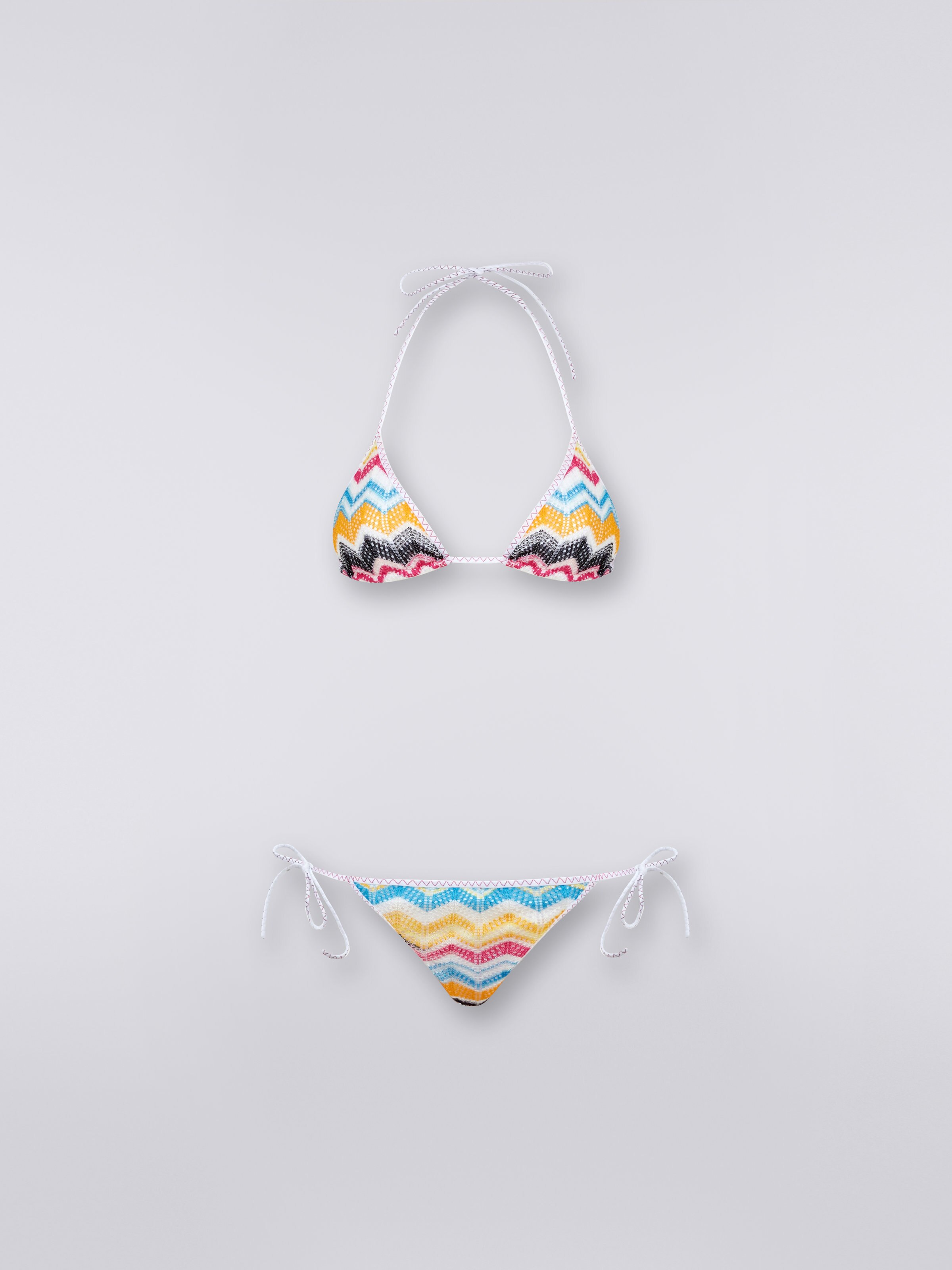 Bikini in viscosa effetto uncinetto, Multicolore - 0