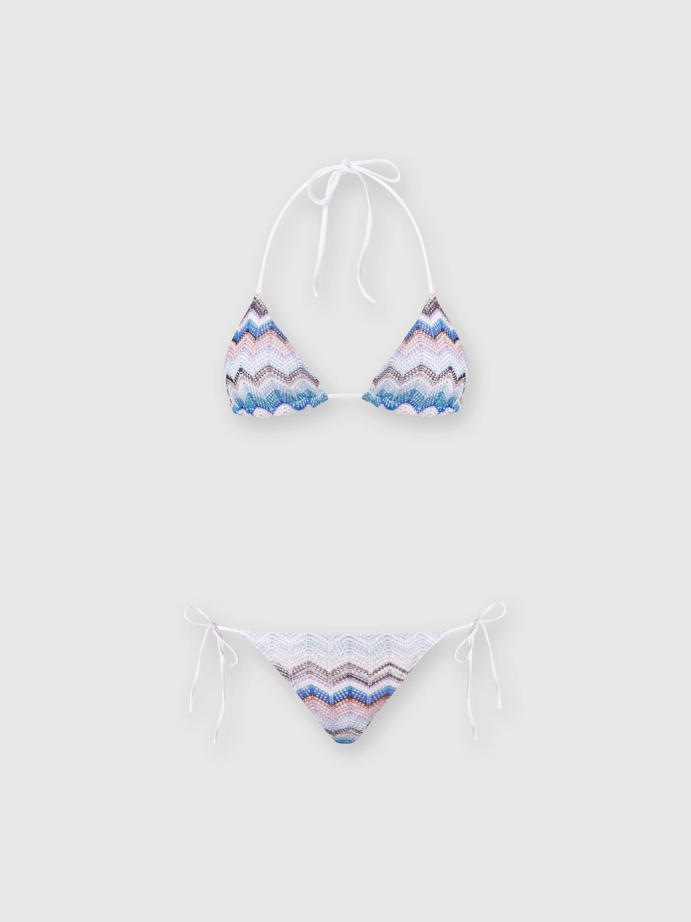 Bikini à crochet à zig zag avec lurex, Multicolore  - 0