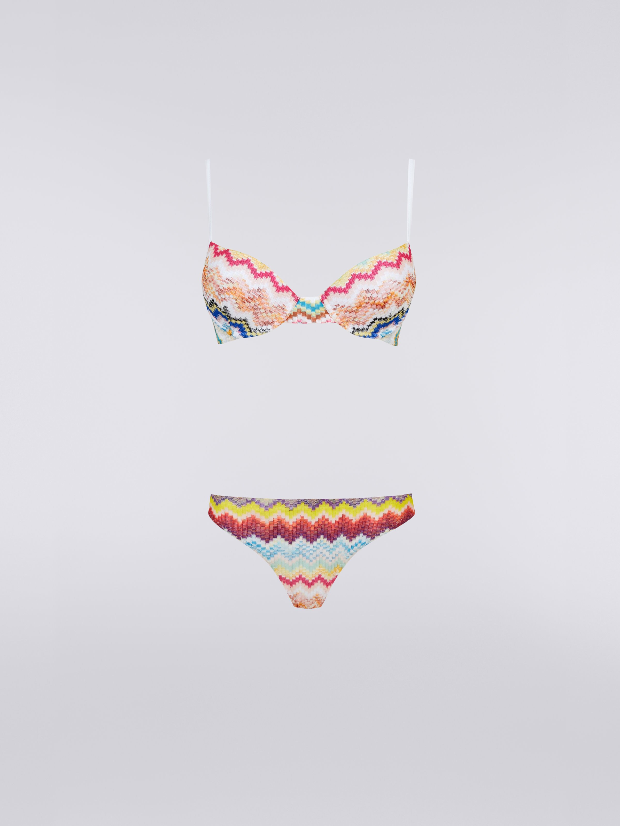 3D-effect viscose bikini, Multicoloured - 0