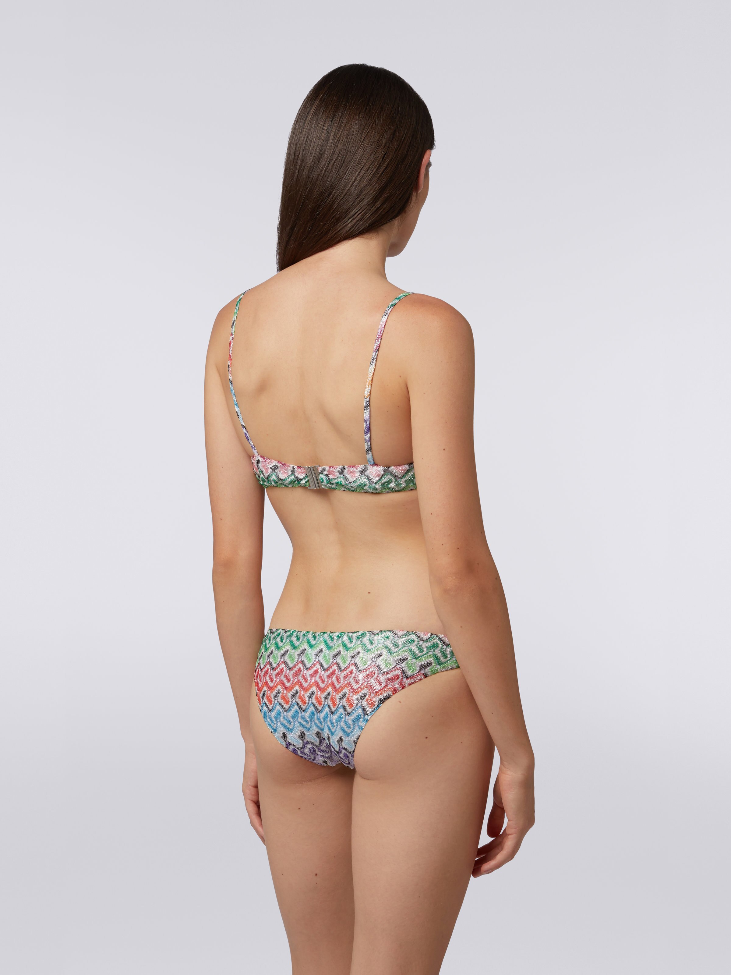 Lace-effect viscose knit bikini, Multicoloured - 3