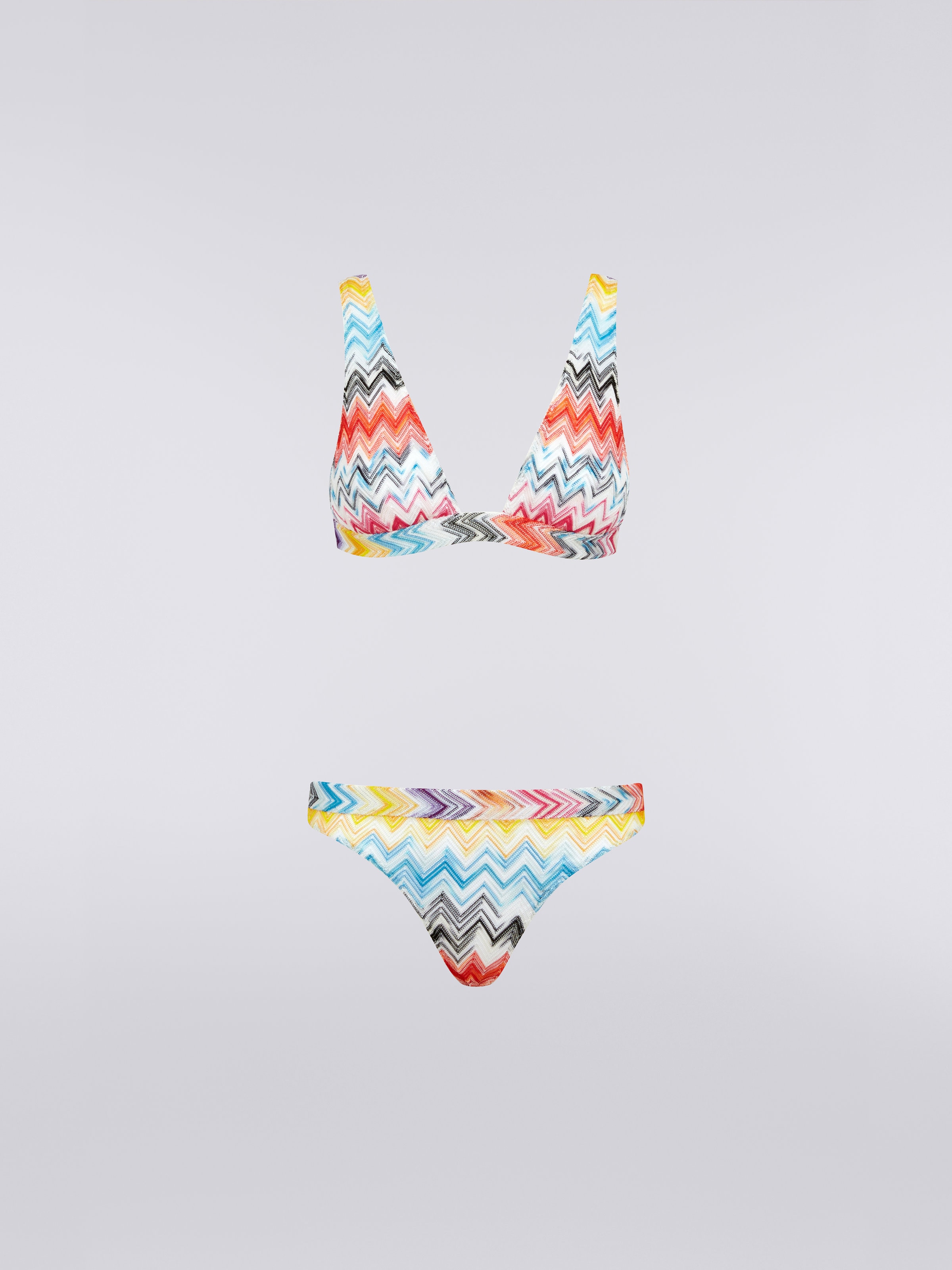 Chevron viscose knit bikini, Multicoloured - 0