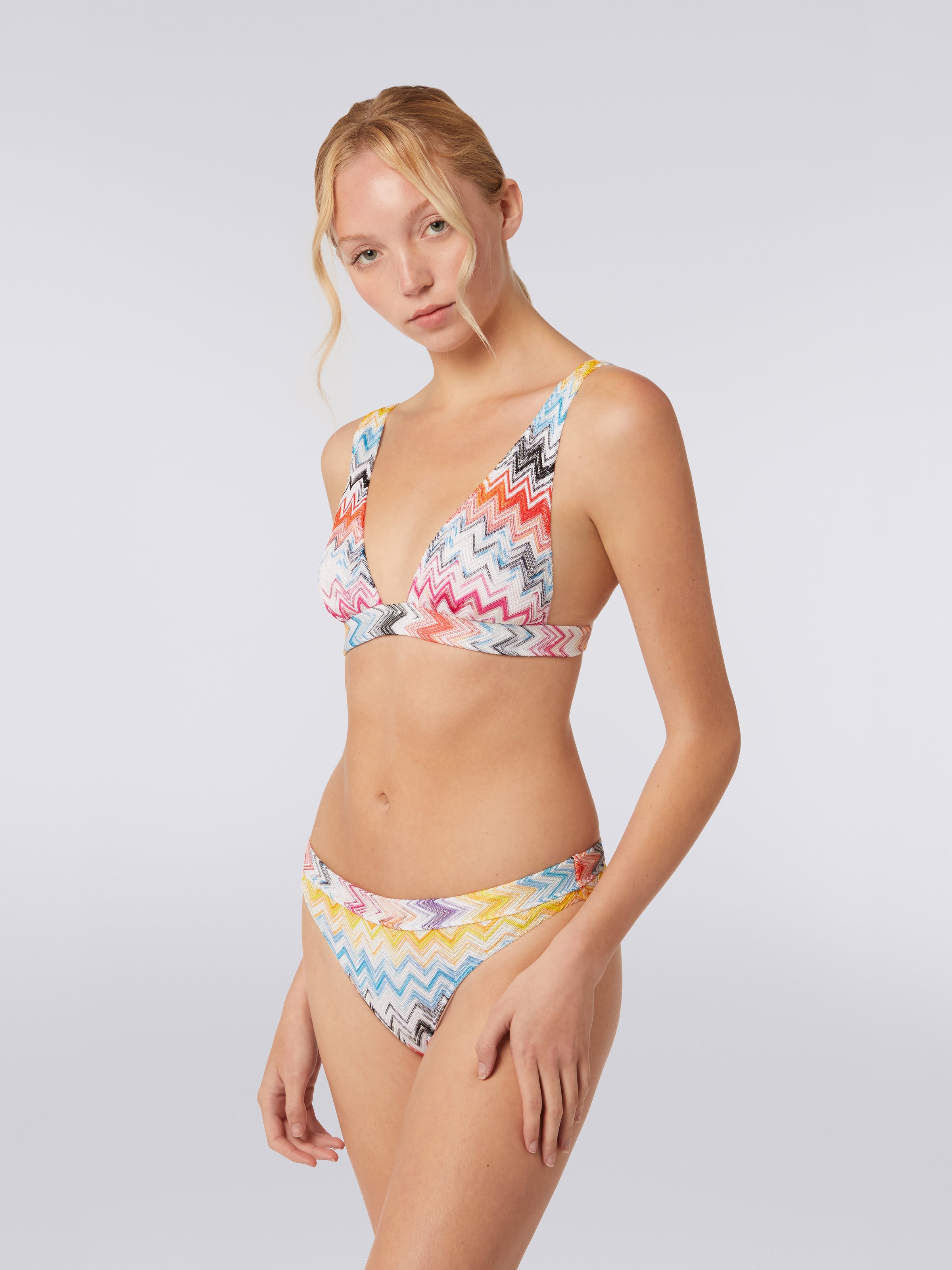 Chevron viscose knit bikini, Multicoloured - 2