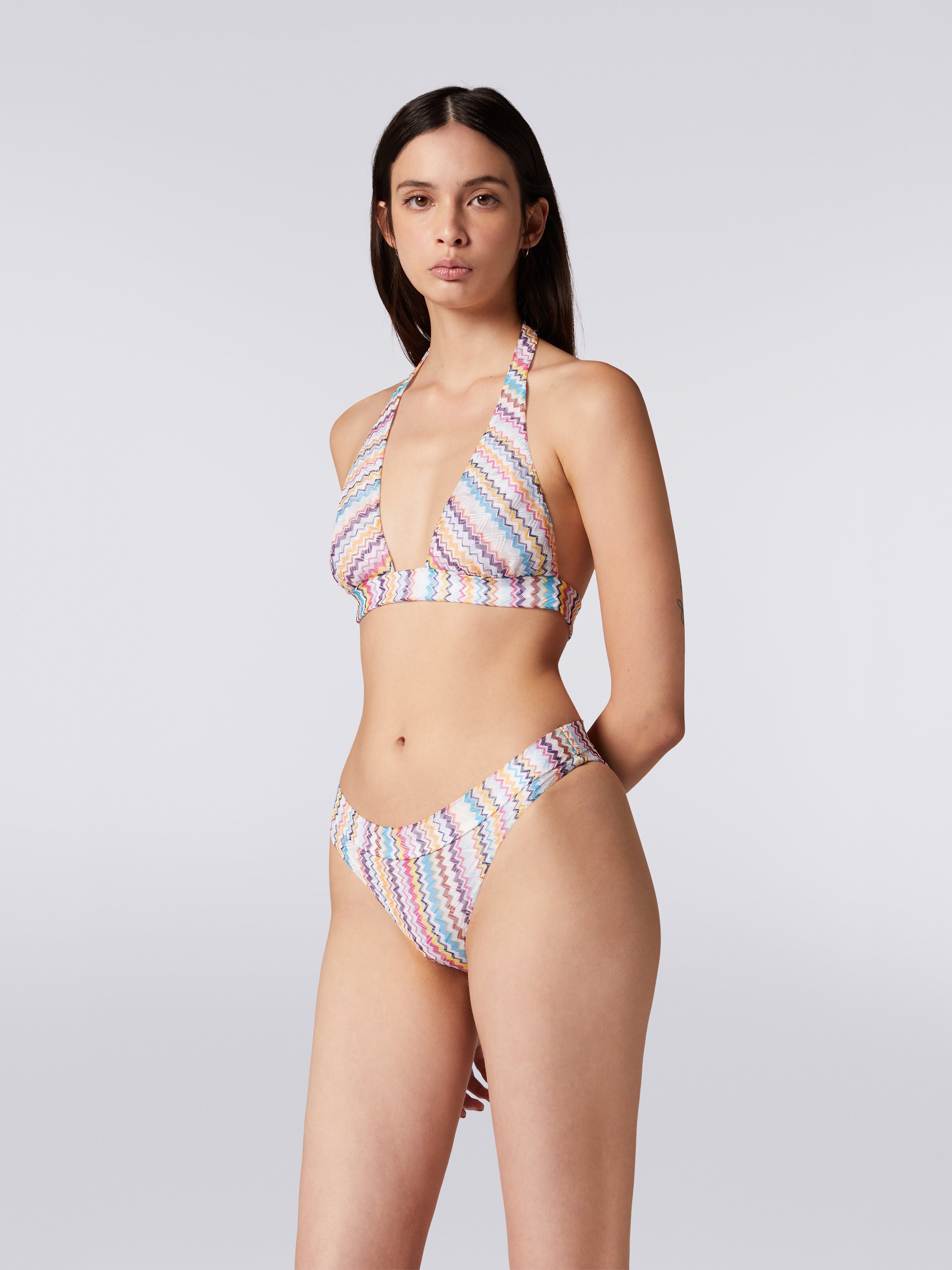 Multi-striped zigzag bikini, Multicoloured - 2