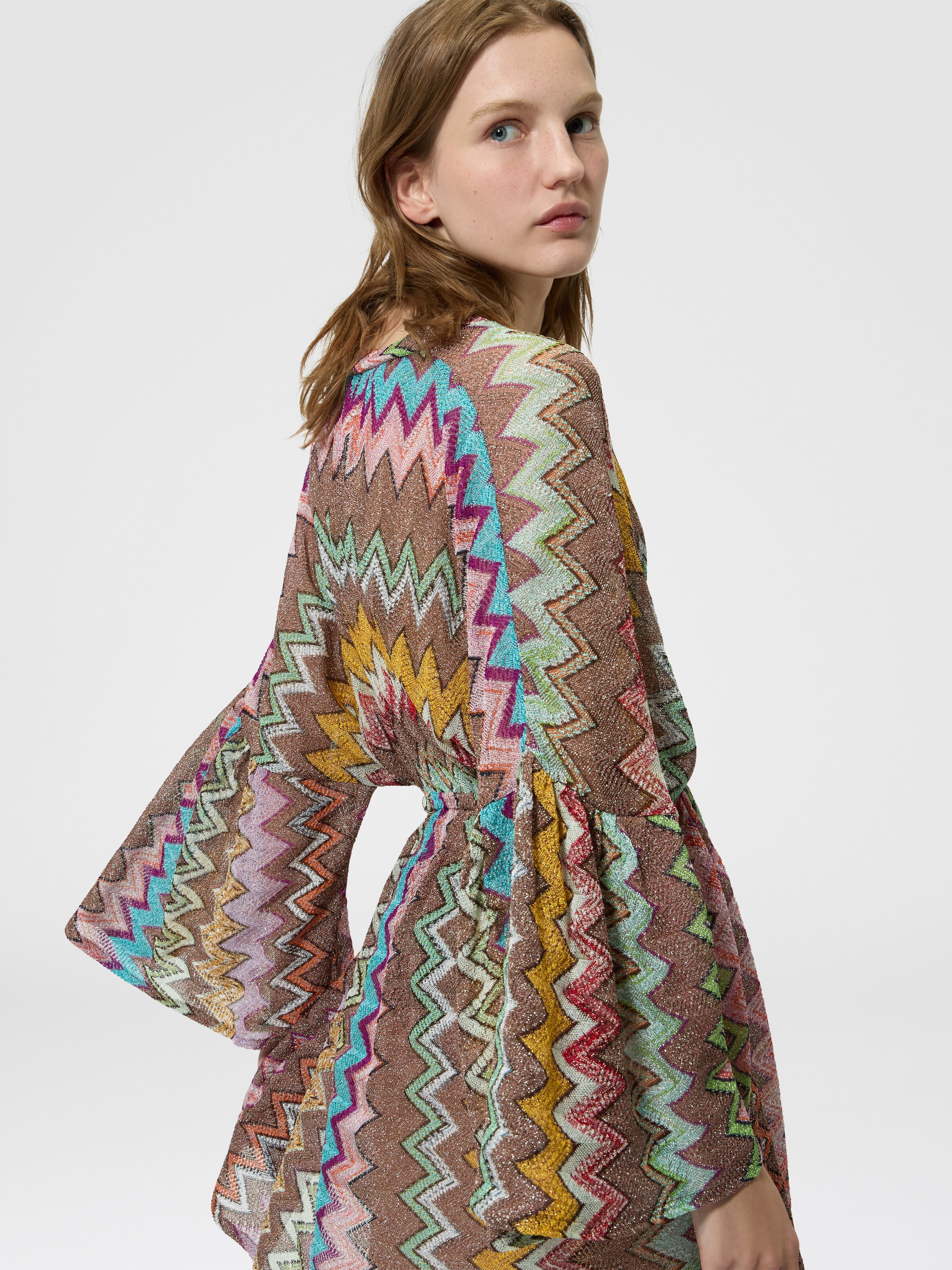 missoni short beach dress Short dress in lam viscose blend with lace motif Multicoloured