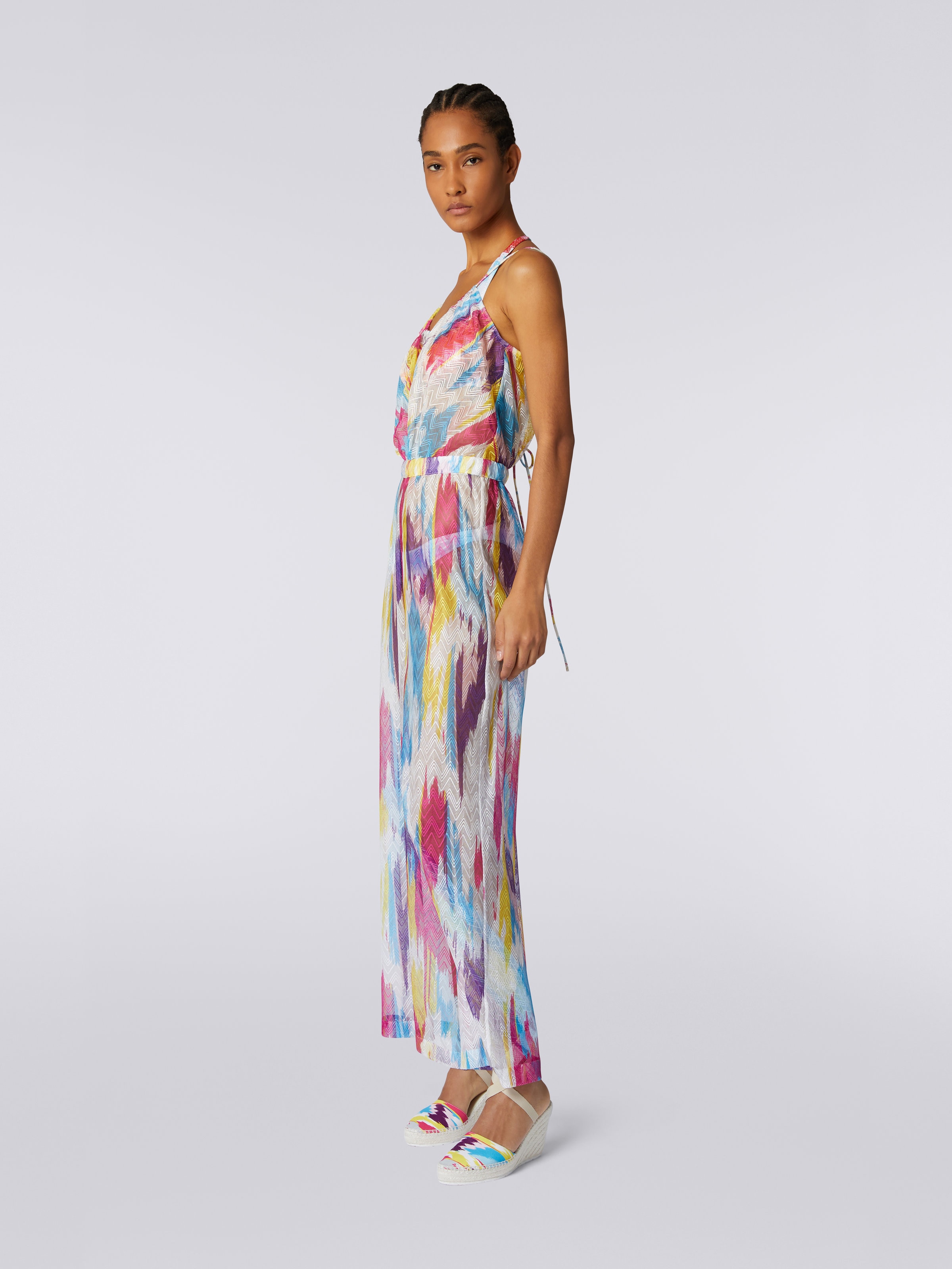 Slub tulle cover up jumpsuit, Multicoloured  - 2
