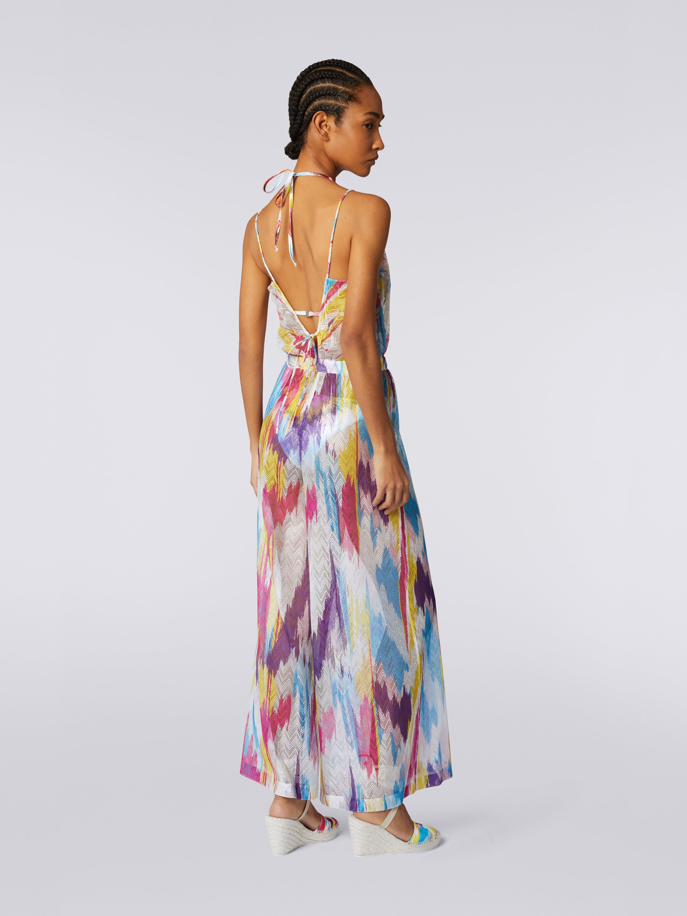 Slub tulle cover up jumpsuit, Multicoloured  - 3