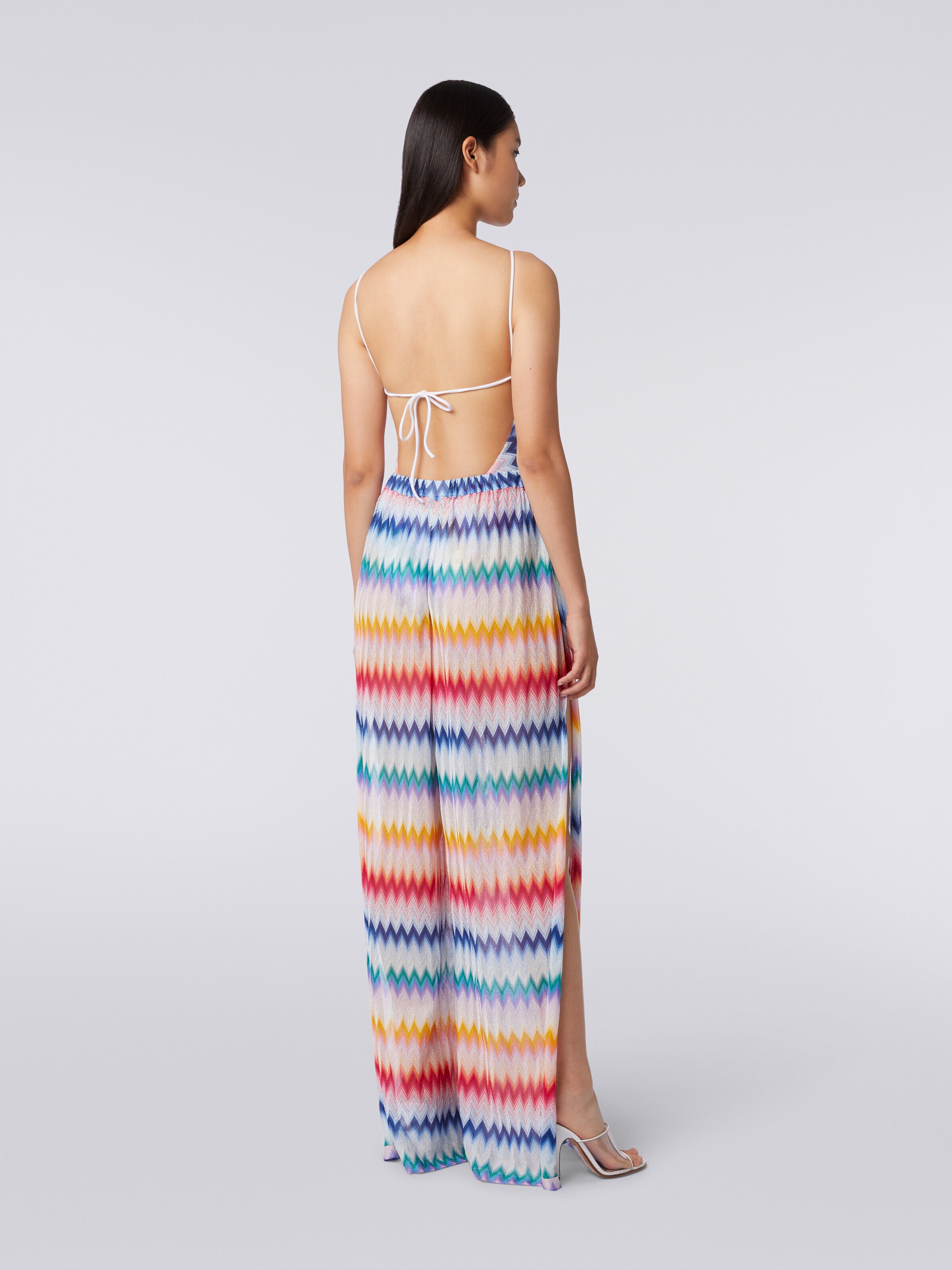 Zigzag cover up trousers with lurex, Multicoloured  - 3