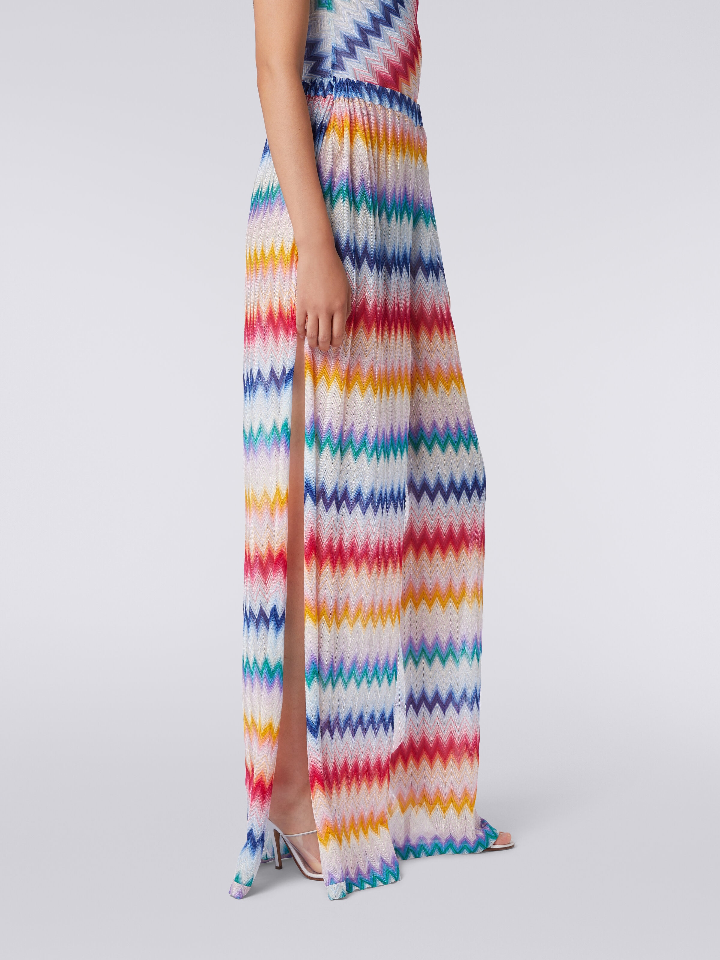 Zigzag cover up trousers with lurex, Multicoloured  - 4