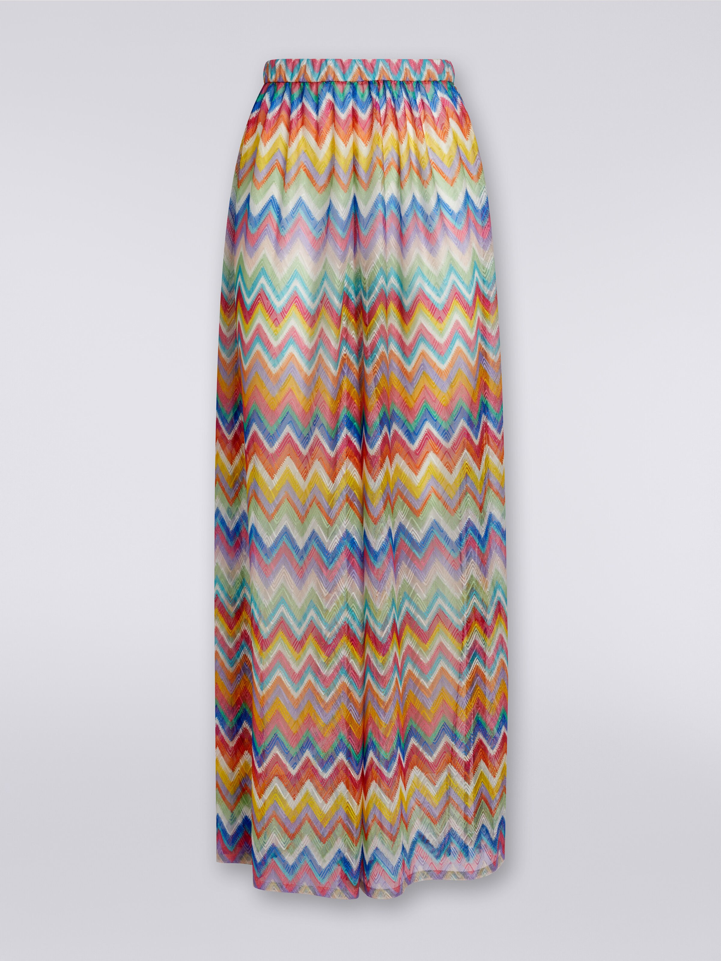 Cover-up trousers with zigzag print , Multicoloured  - 0