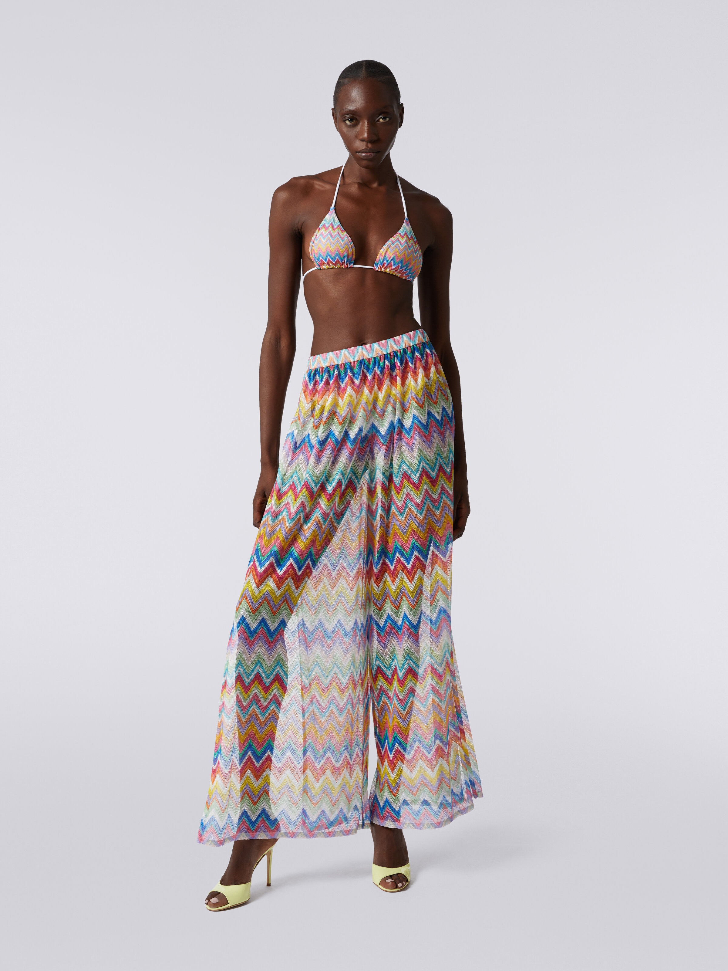 Pantalon de plage avec imprimé zig-zag , Multicolore  - 1