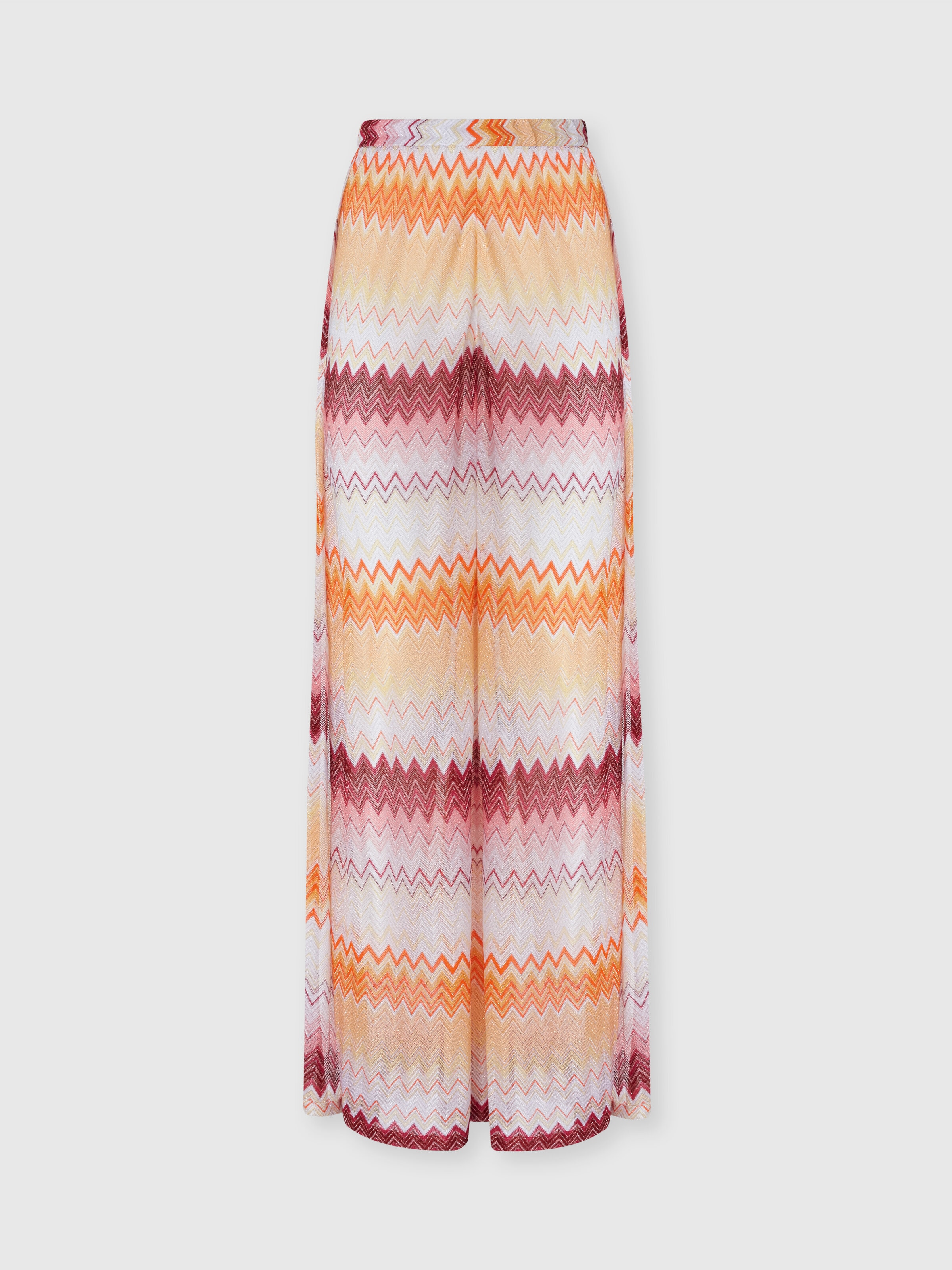 Classic trousers in a viscose blend zig zag lamé, Multicoloured  - 0
