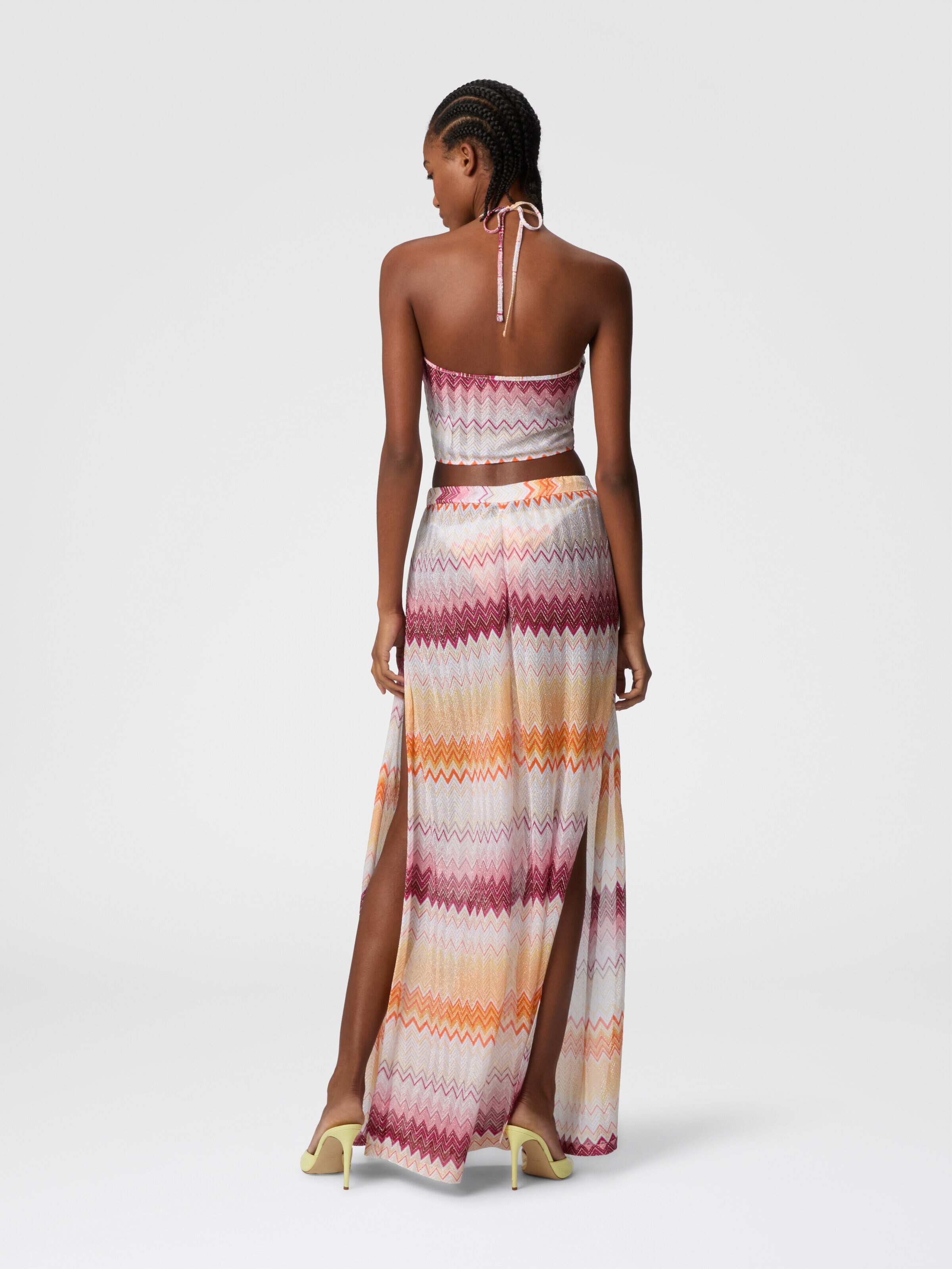 Classic trousers in a viscose blend zig zag lamé, Multicoloured  - 2