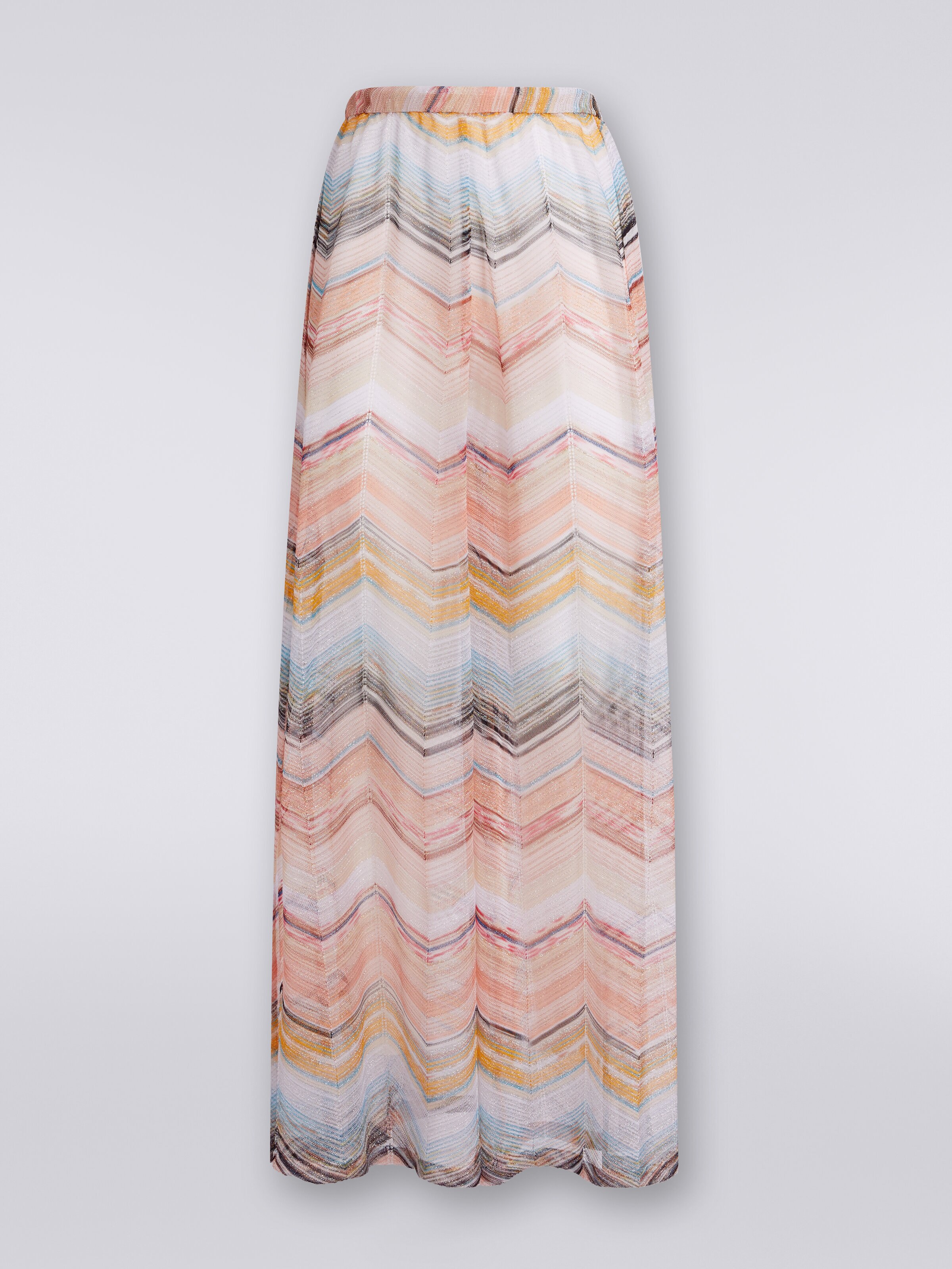 Pantalon de plage en viscose mélangée à zig zag avec lurex, Multicolore  - 0