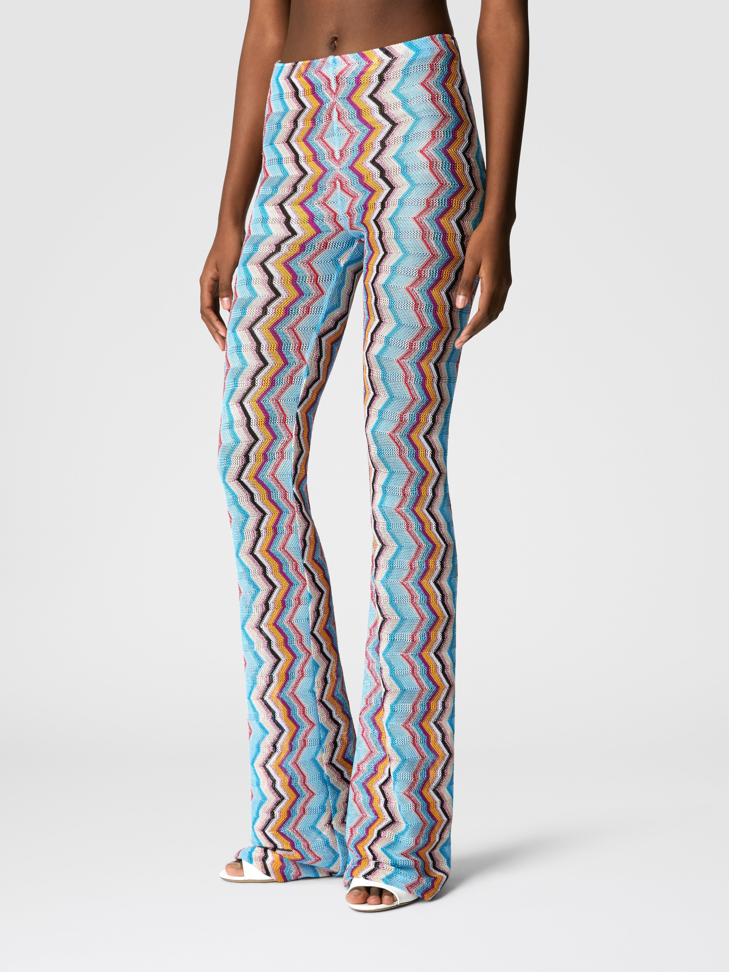 Pantalone lungo dritto in viscosa, Multicolore  - 3
