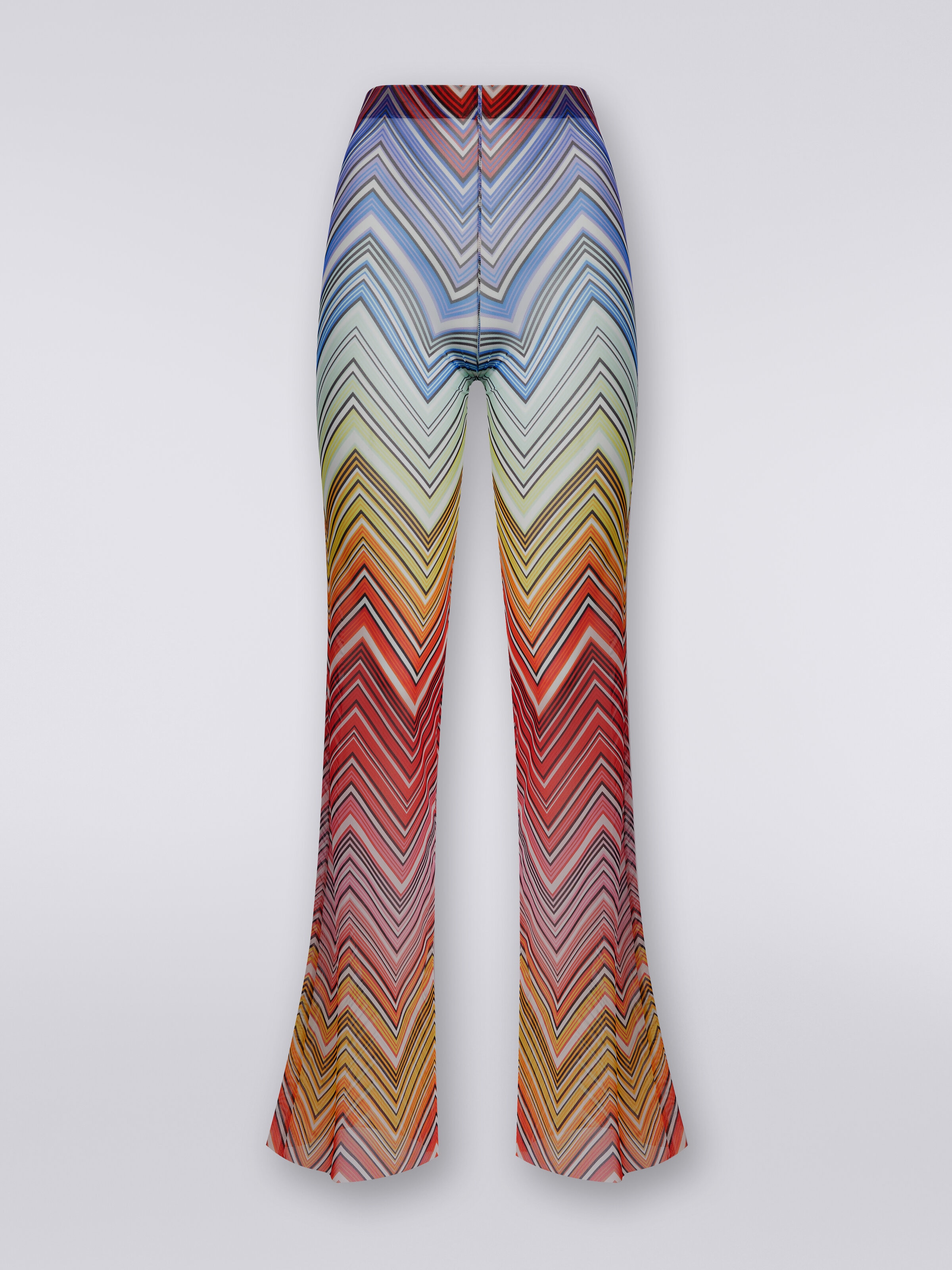 Pantaloni copricostume in tulle stampa zig zag, Multicolore  - 0