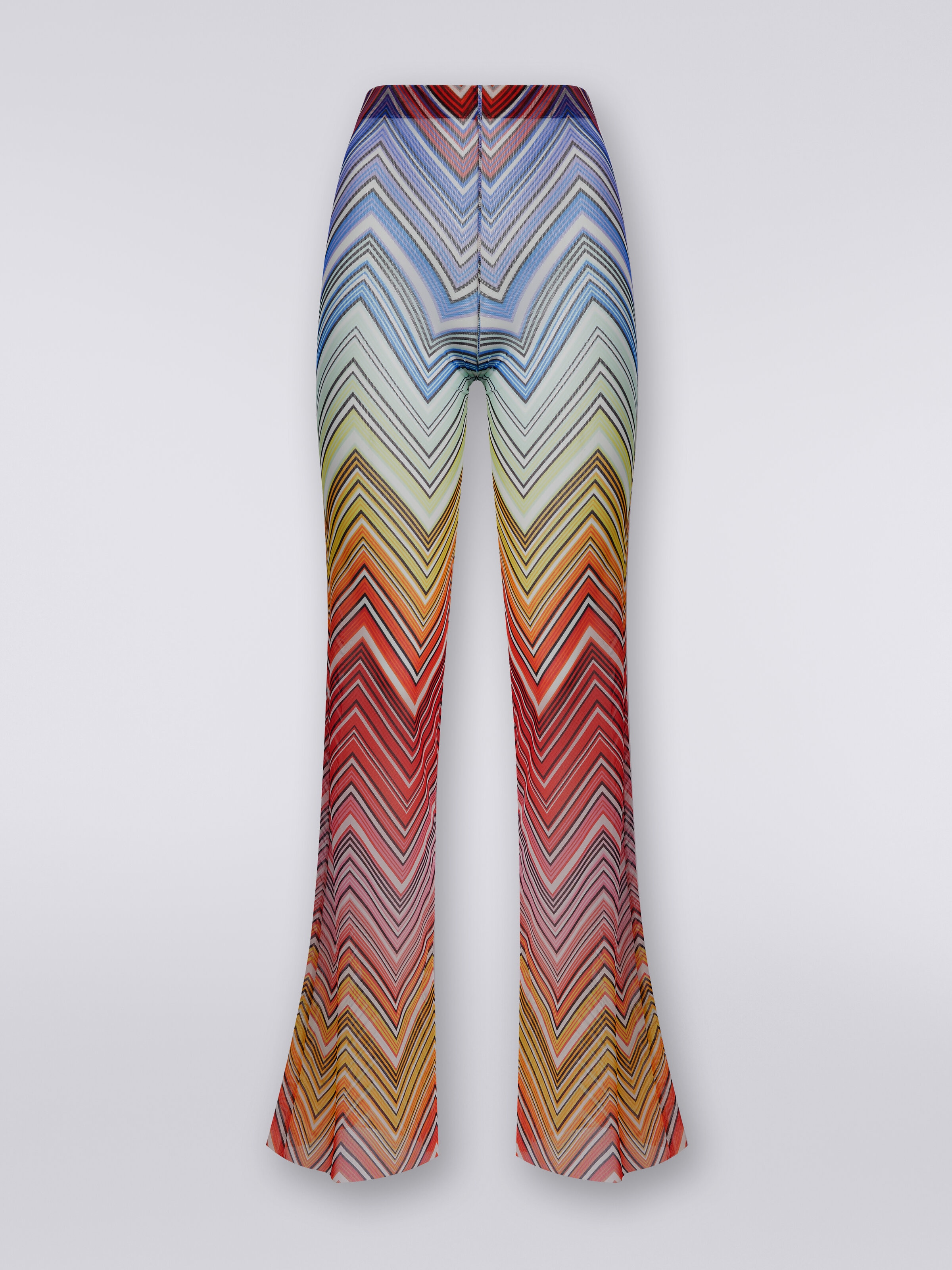 Cover up trousers in zigzag print tulle, Multicoloured  - 0