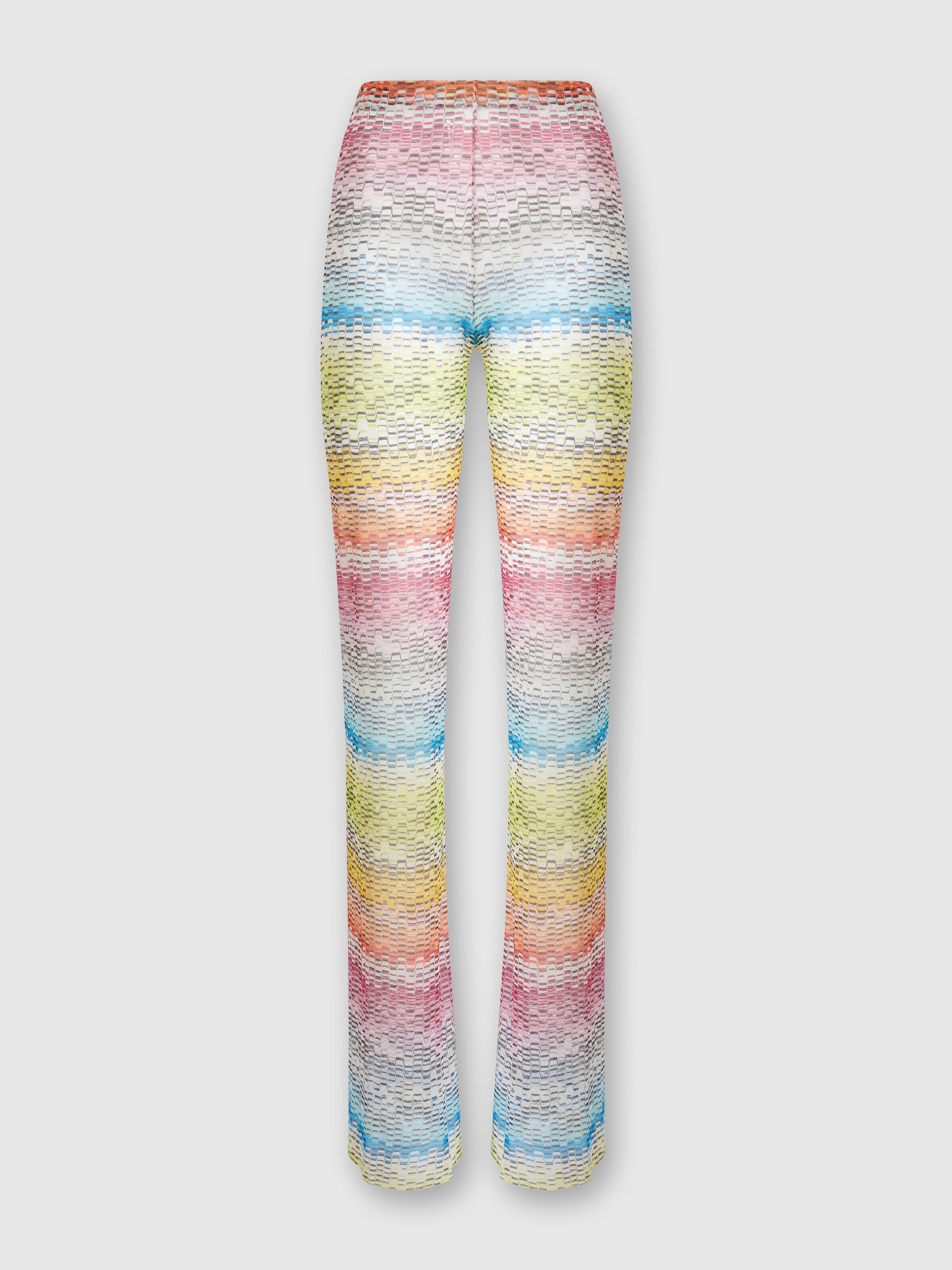 Pantaloni dritti in tulle stampato, Multicolore  - 0