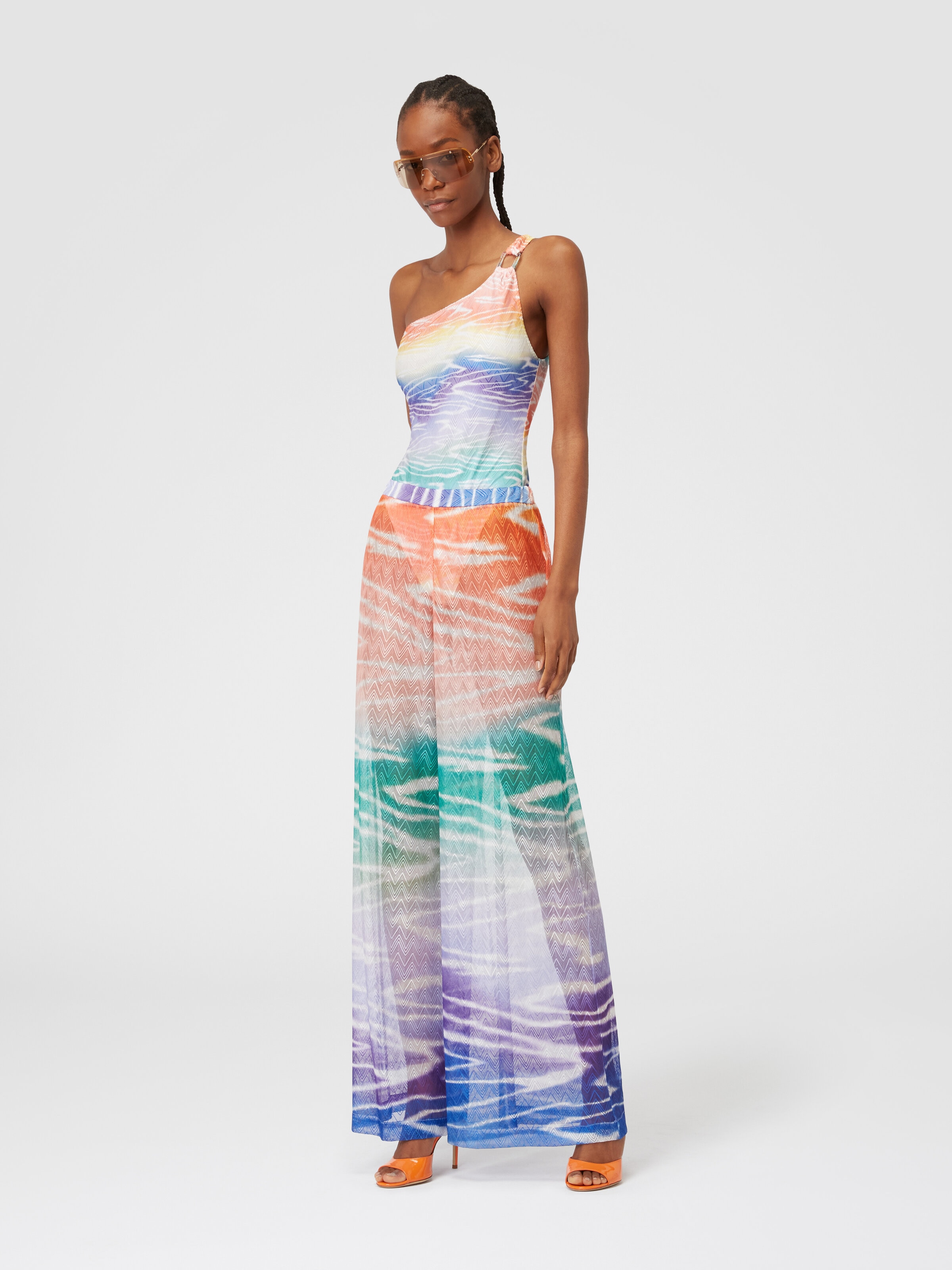Pantalon de plage à imprimé tie and dye, Multicolore  - 1