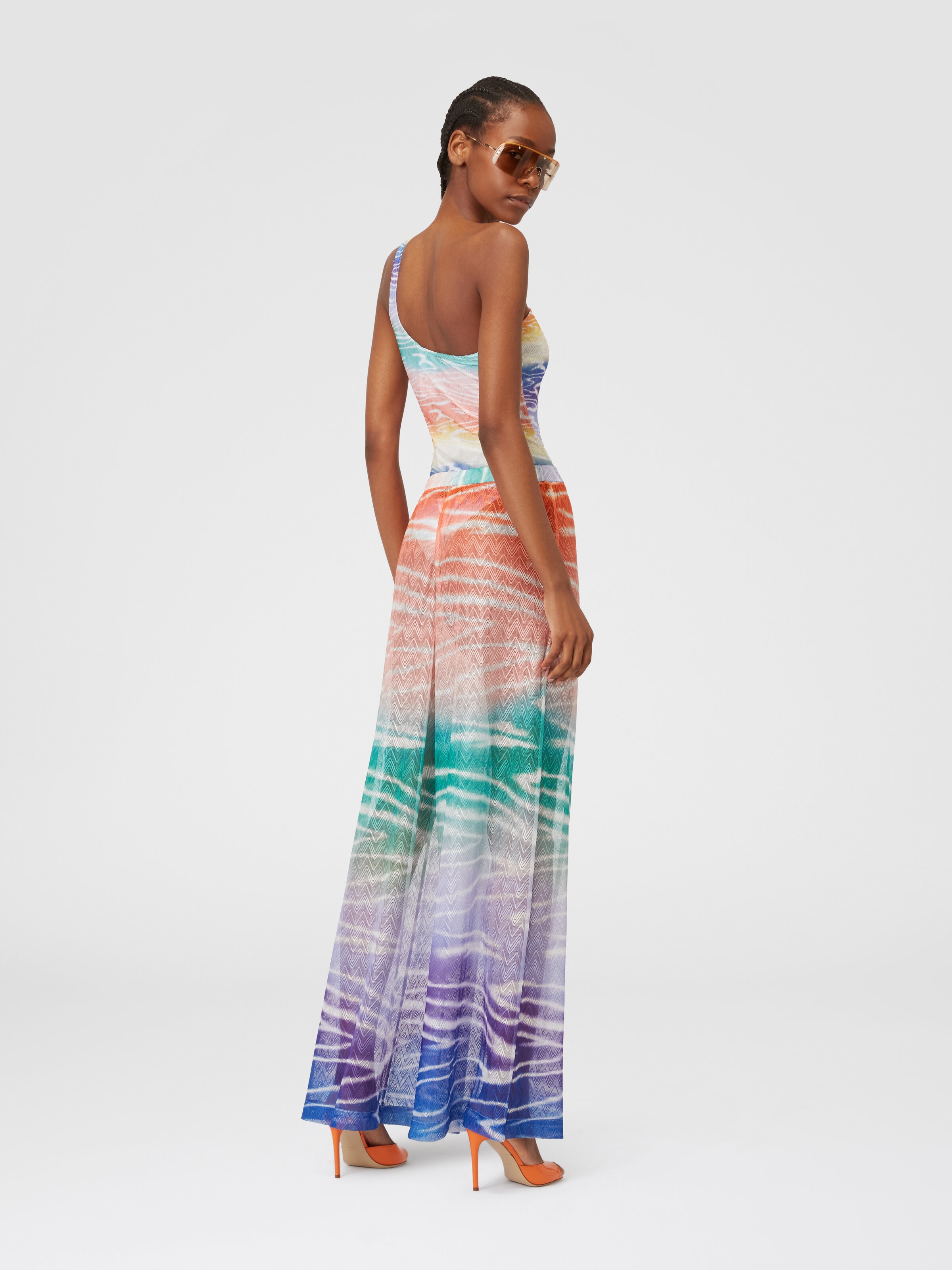 Tie-dye print cover up trousers, Multicoloured  - 2
