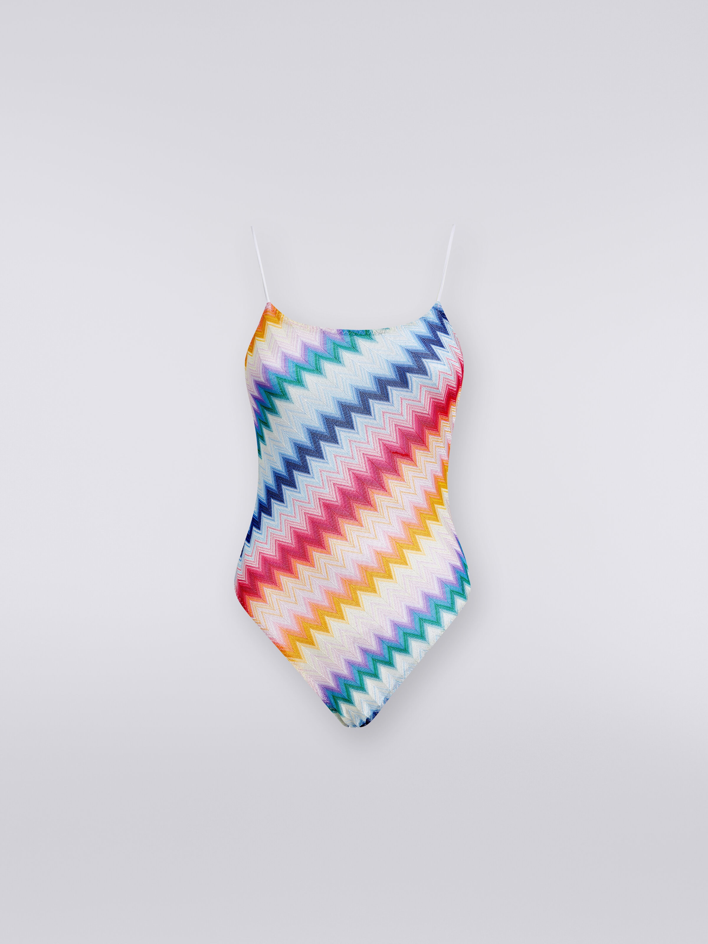 Bañador de una pieza zigzag con lúrex, Multicolor  - 0