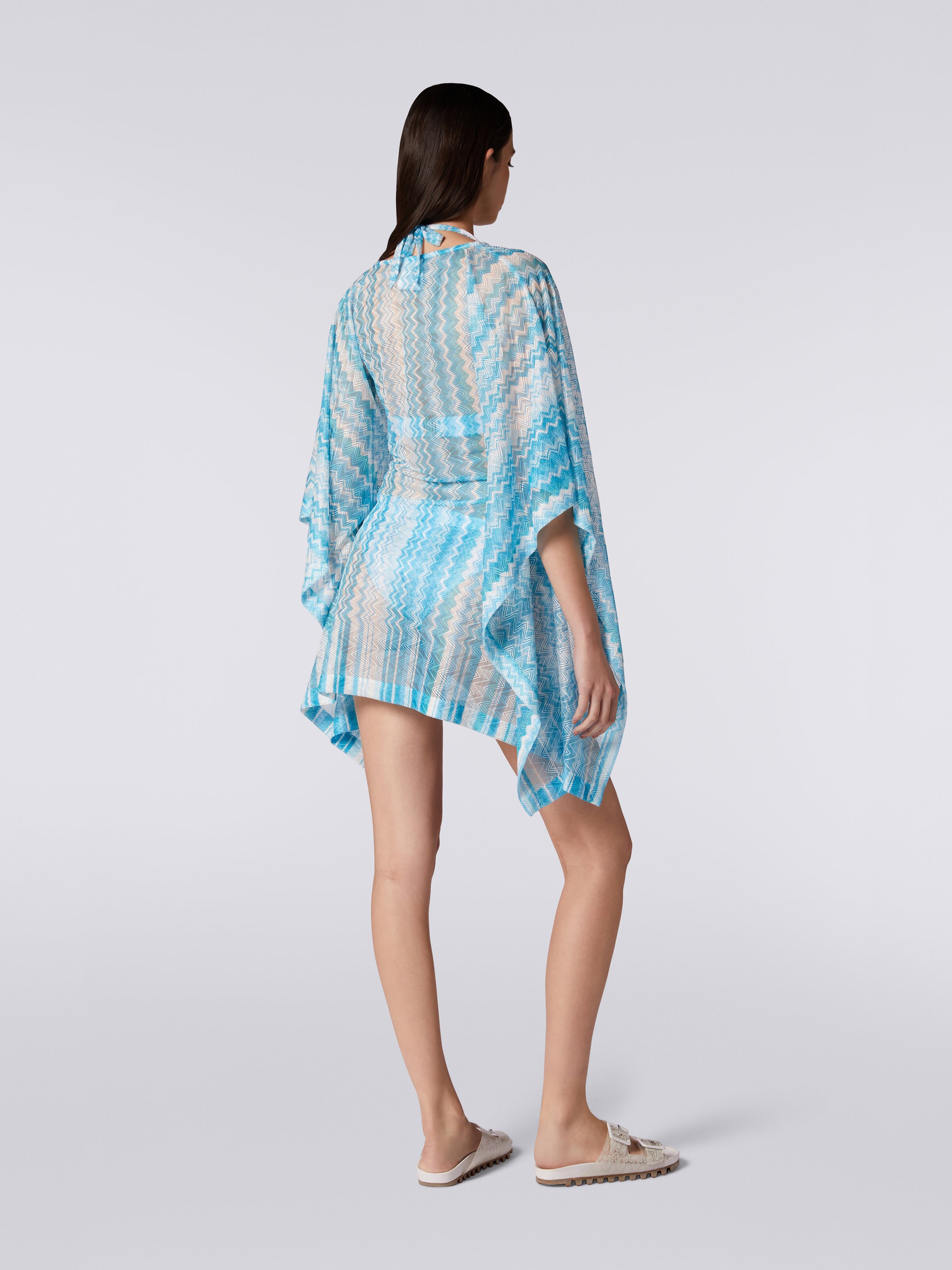 Caftan court à chevrons, Bleu Ciel - 3