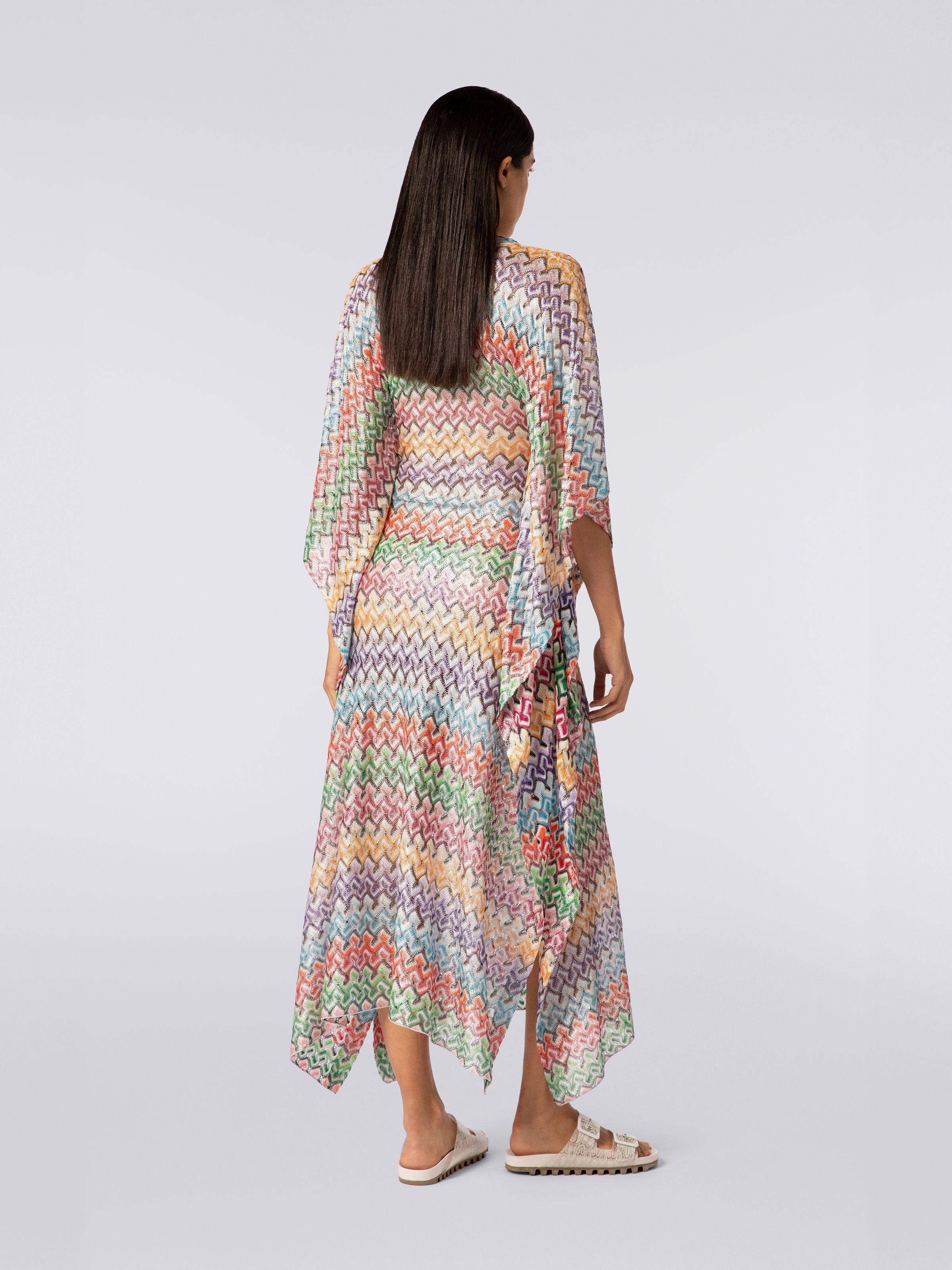 Caftan cache-maillot long en maille de viscose, Multicolore  - 3