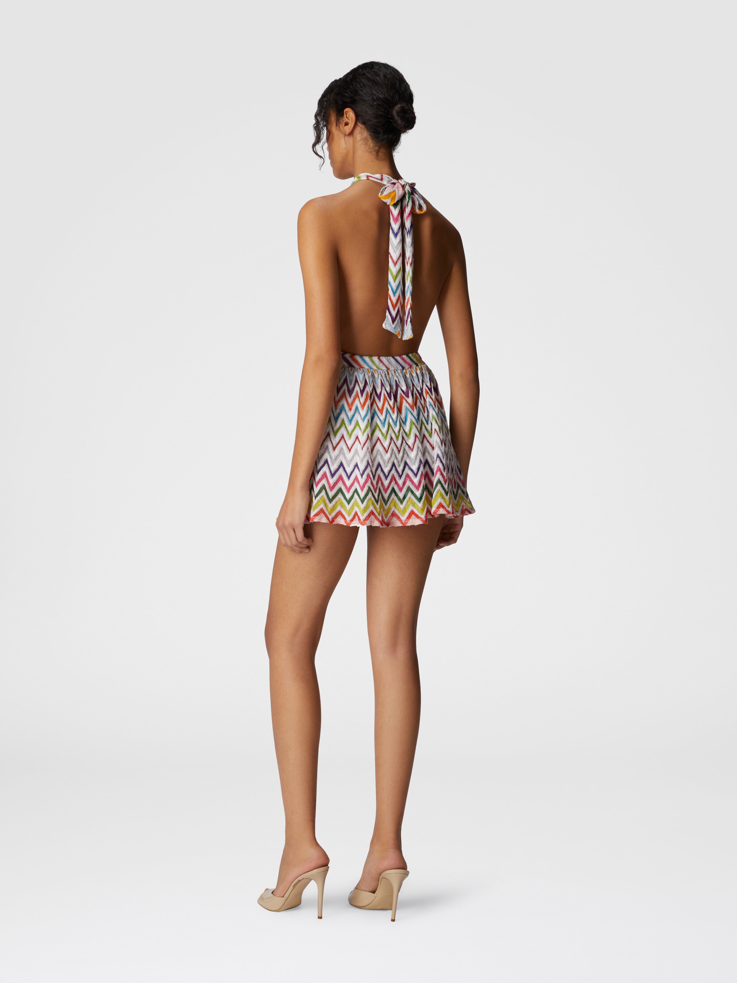 Short jumpsuit with open back, Multicoloured  - 2