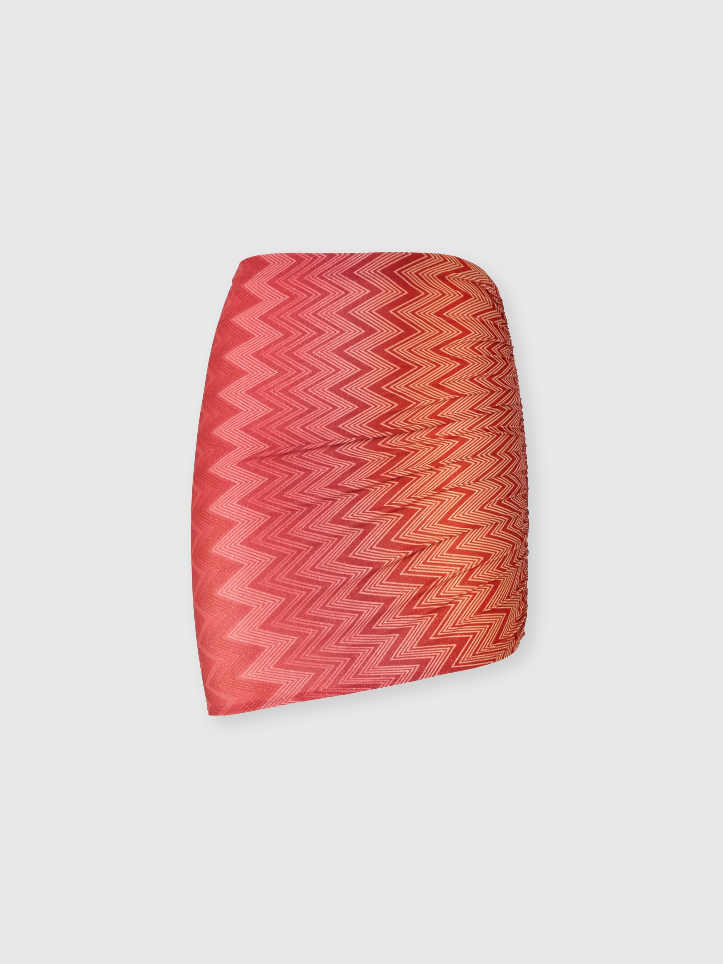 Minskirt cover-up in stretch nylon zig zag lamé, Red  - 0