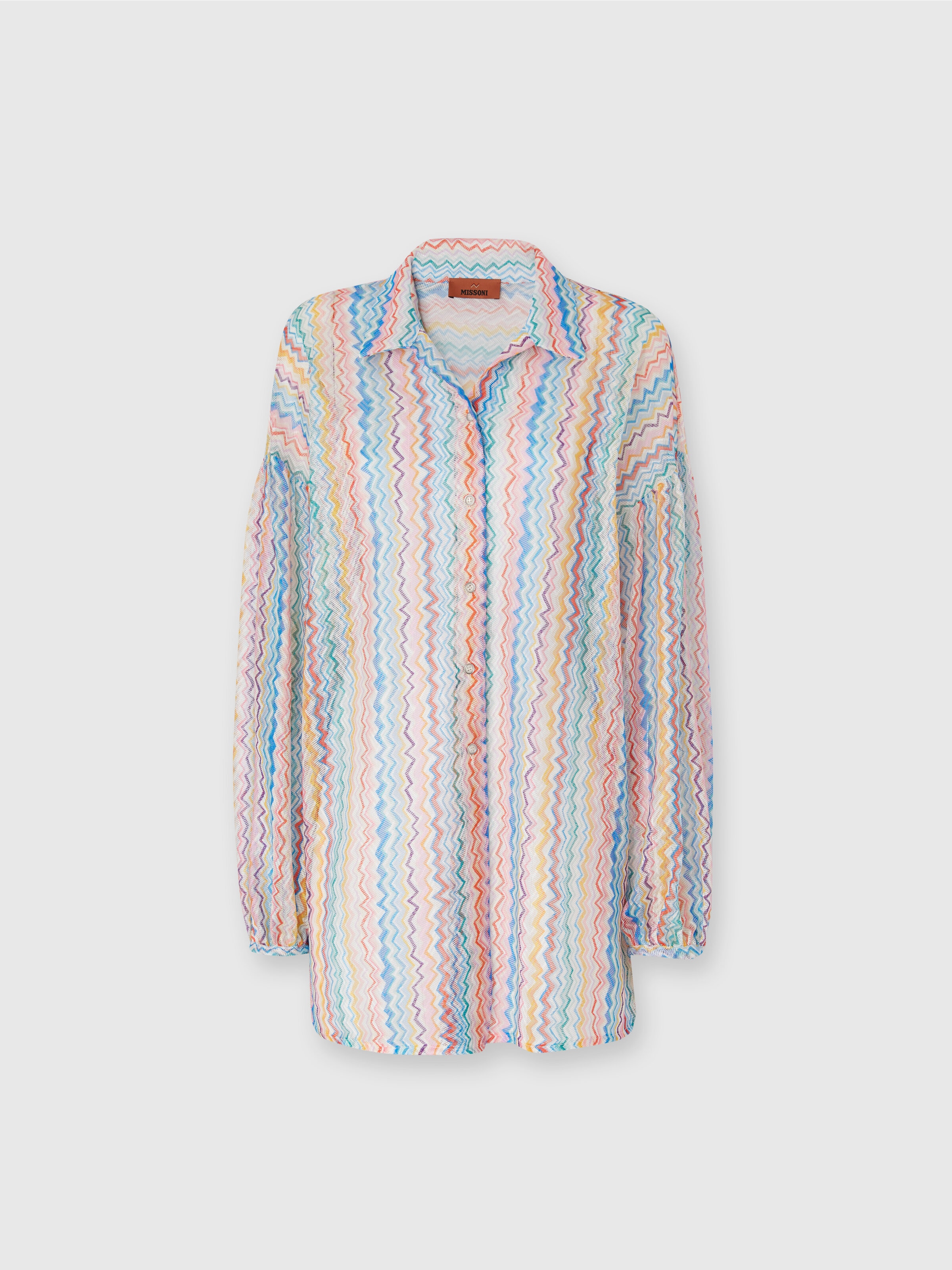 Camisa oversize con mangas abullonadas, Multicolor  - 0