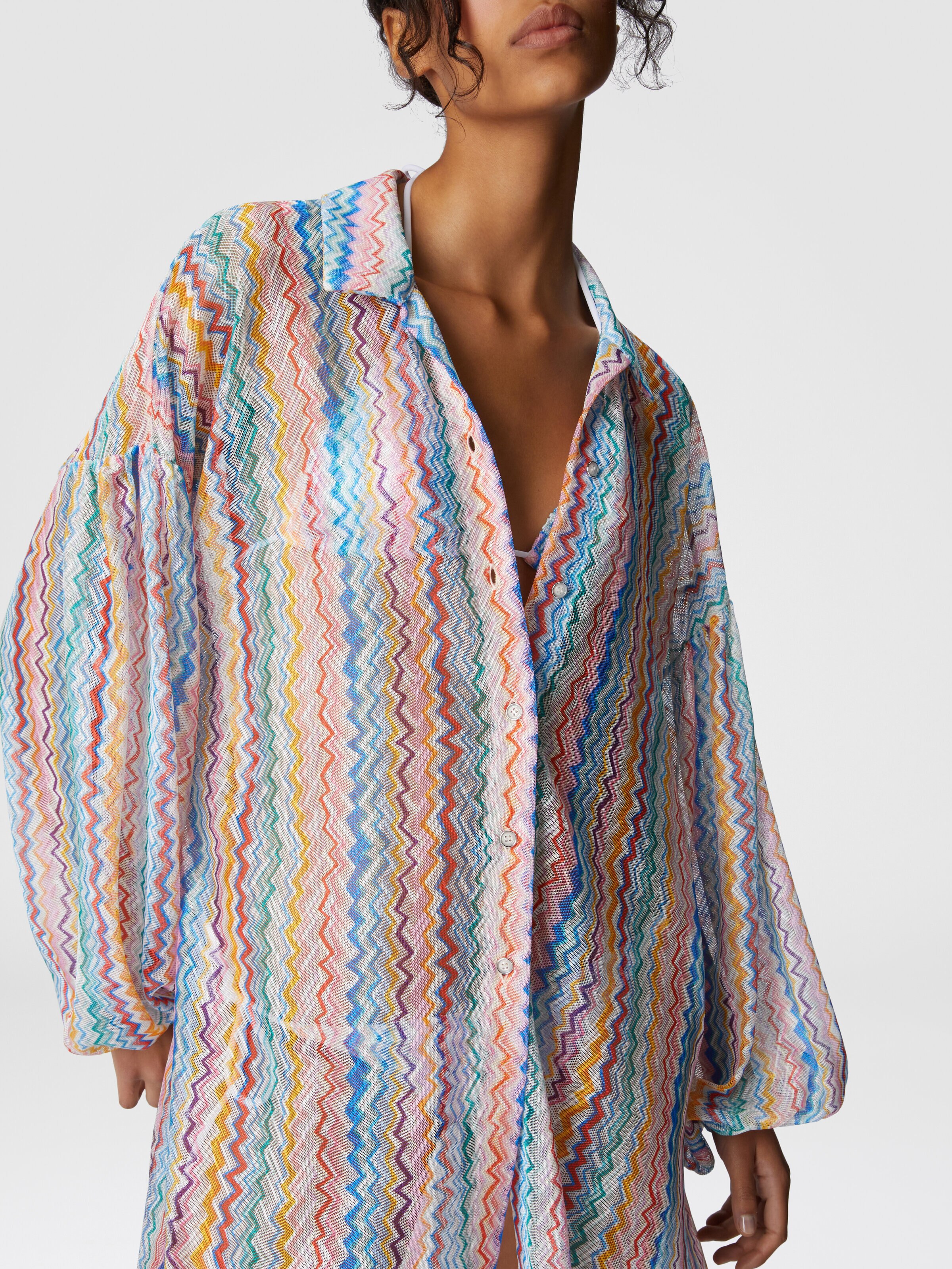 Camisa oversize con mangas abullonadas, Multicolor  - 3