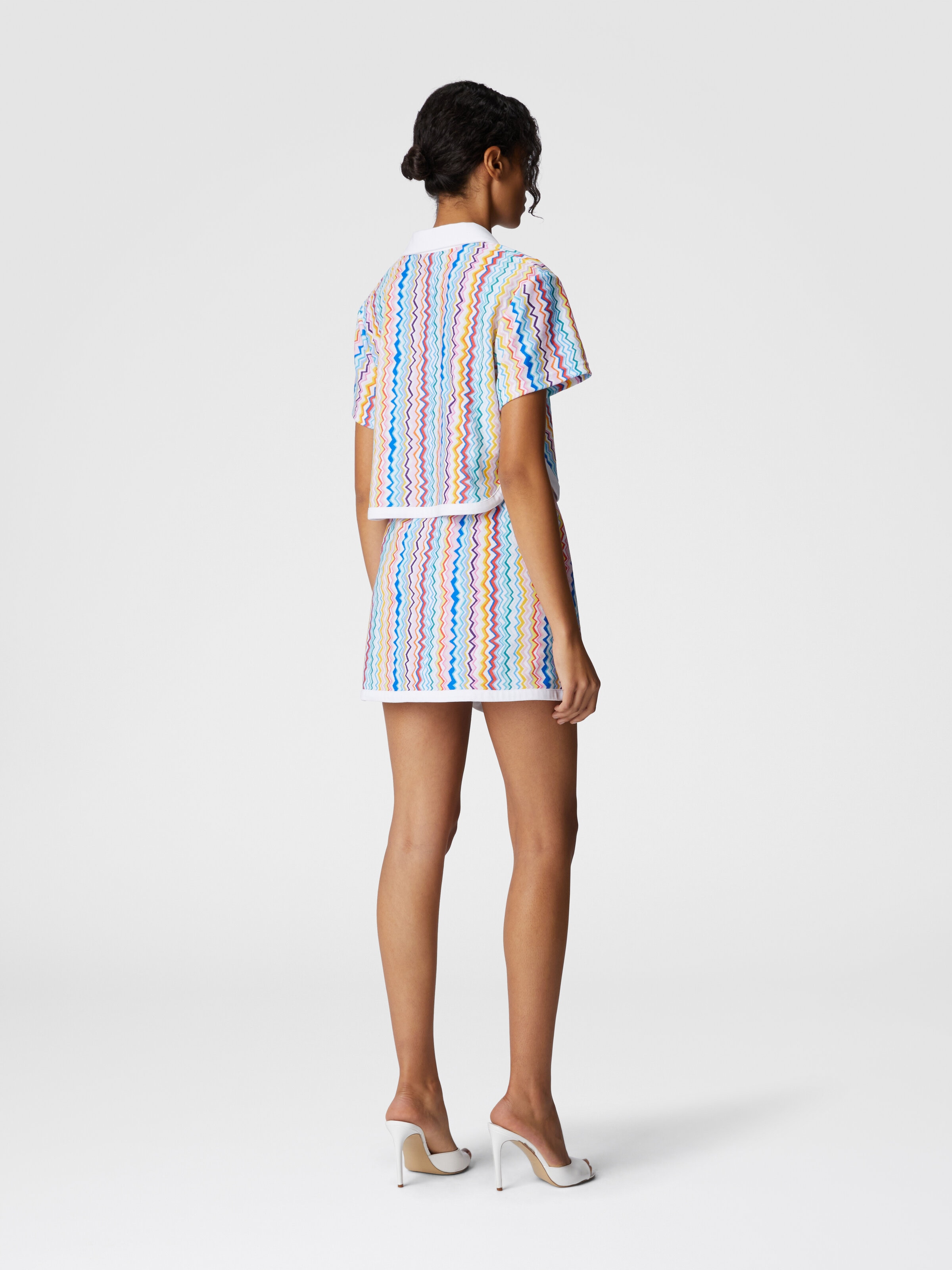 Wrap mini skirt with zig zag pattern, Multicoloured  - 2